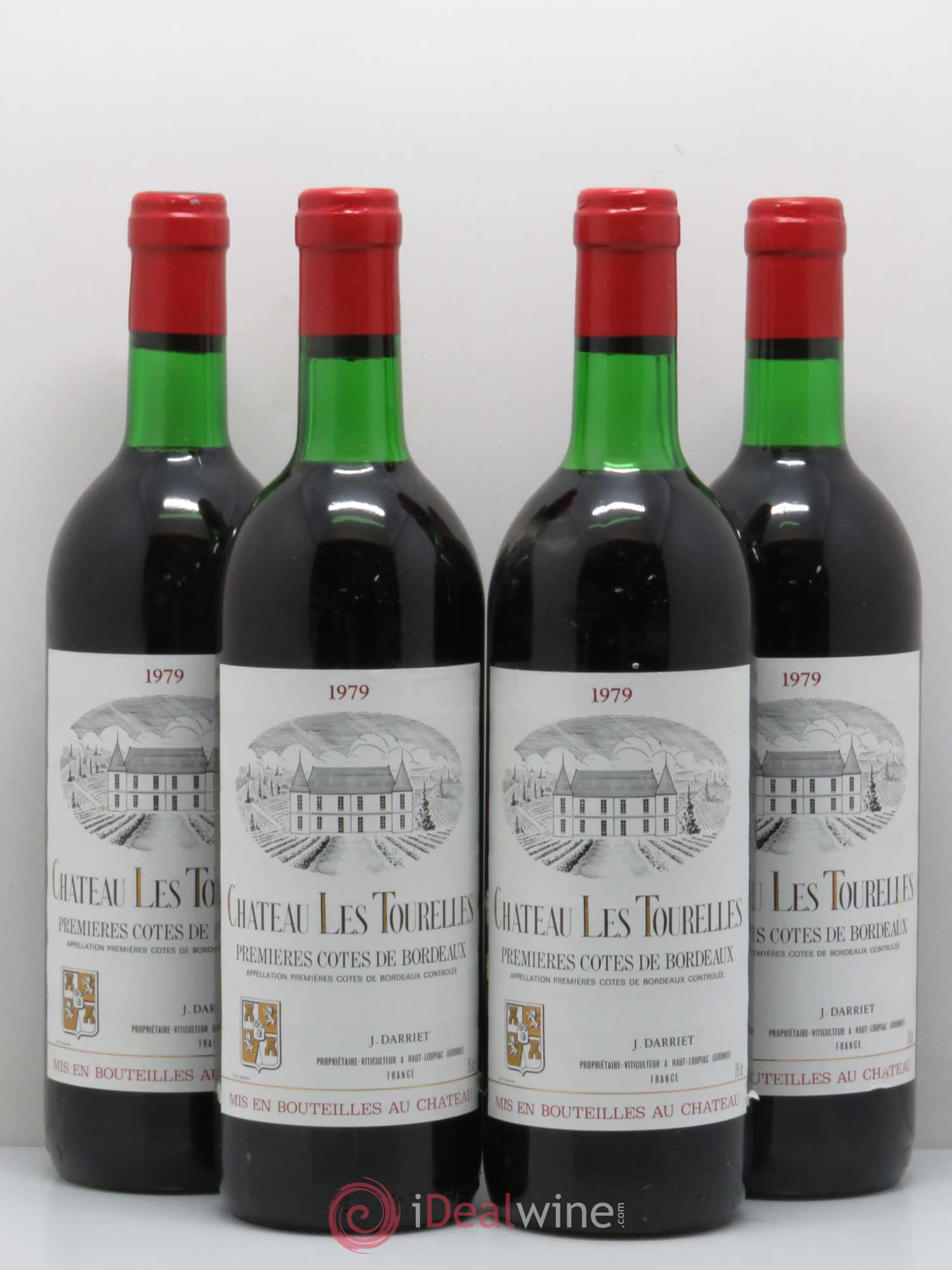 Premières Côtes de Bordeaux Château les Tourelles 1979 - Lot de 4 bouteilles - 0