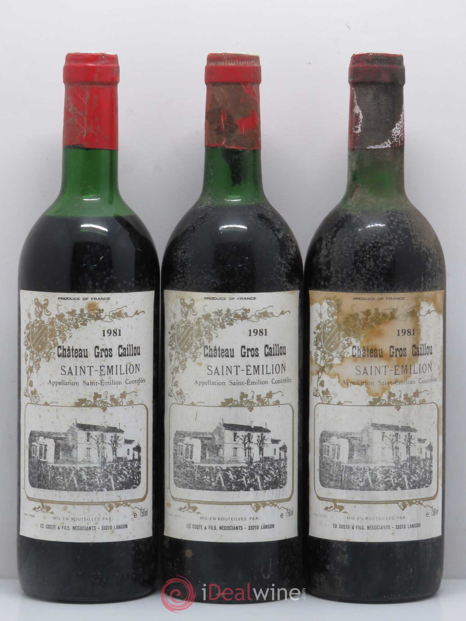 Saint-Émilion Château Gros Caillou 1981 - Posten von 3 Flaschen - 0