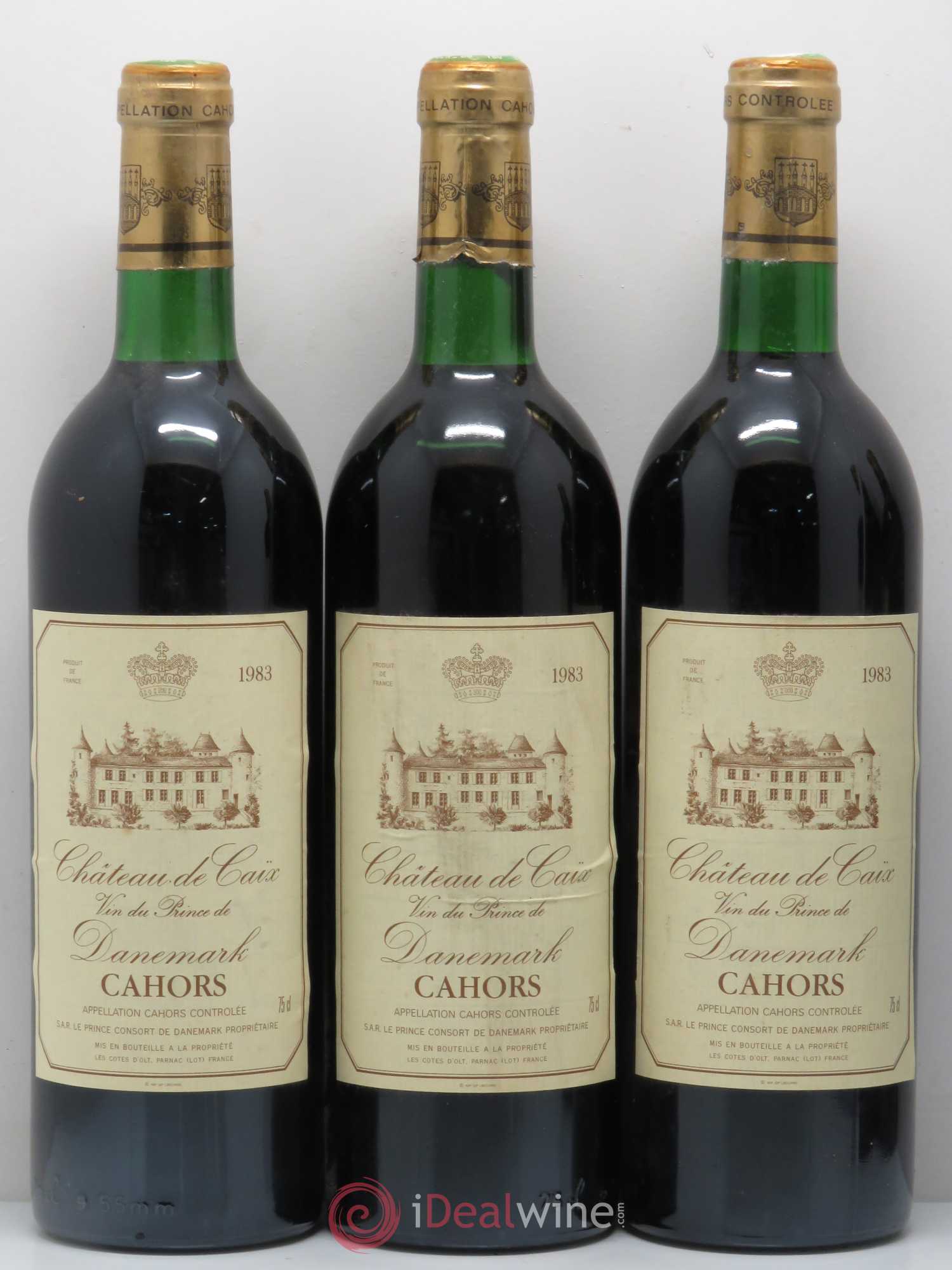 Cahors Château de Caïx  1983 - Lot de 5 bouteilles - 1