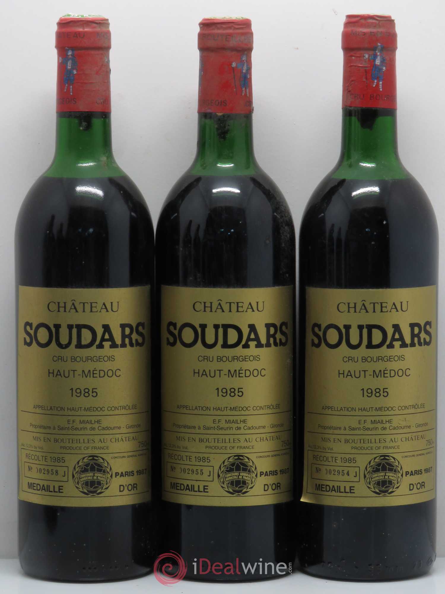 Château Soudars Cru Bourgeois 1985 - Lot de 6 bouteilles - 1