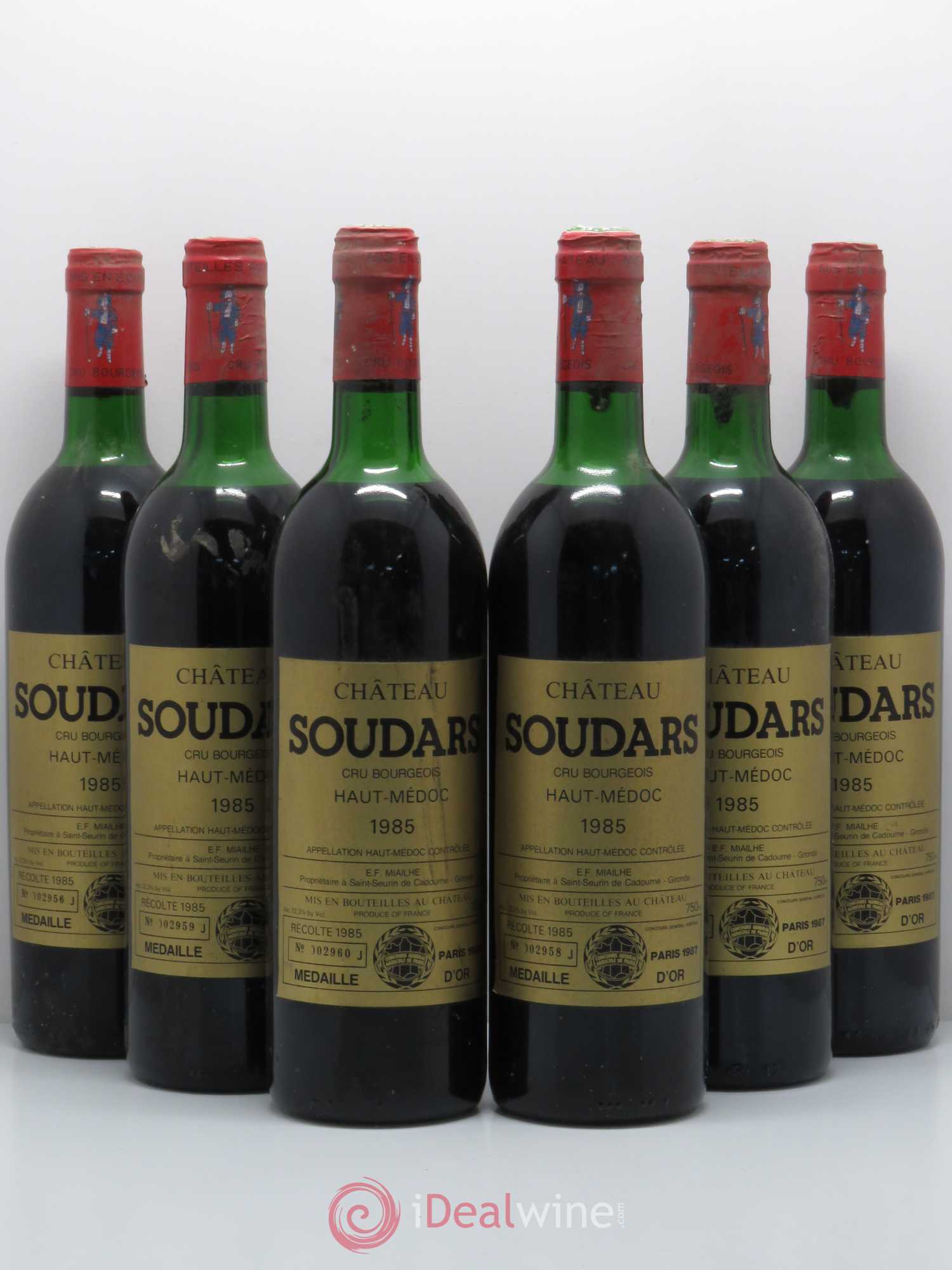 Château Soudars Cru Bourgeois 1985 - Lot de 6 bouteilles - 0