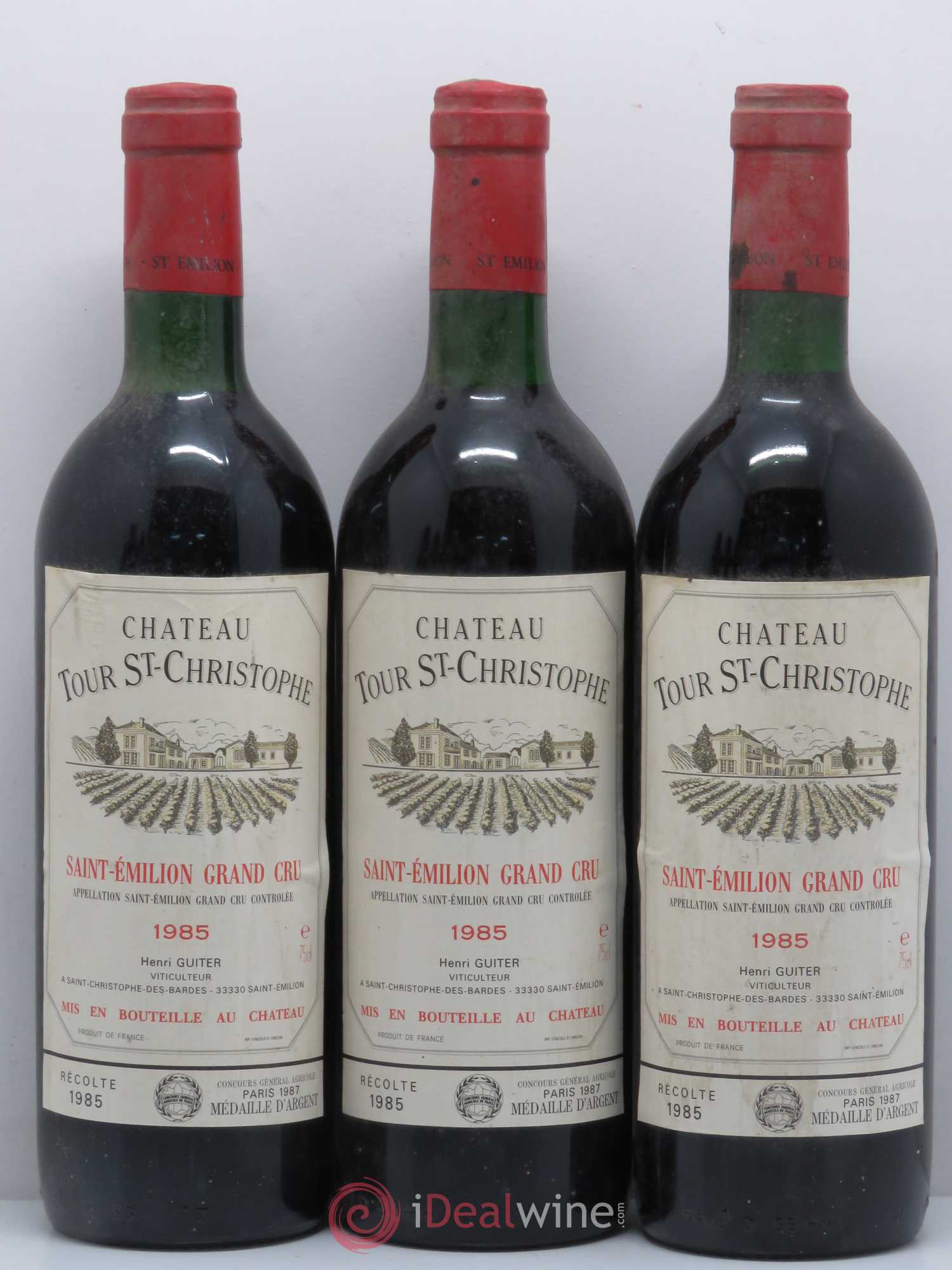 Saint-Émilion Grand Cru Château Tour Saint Christophe 1985 - Posten von 6 Flaschen - 1