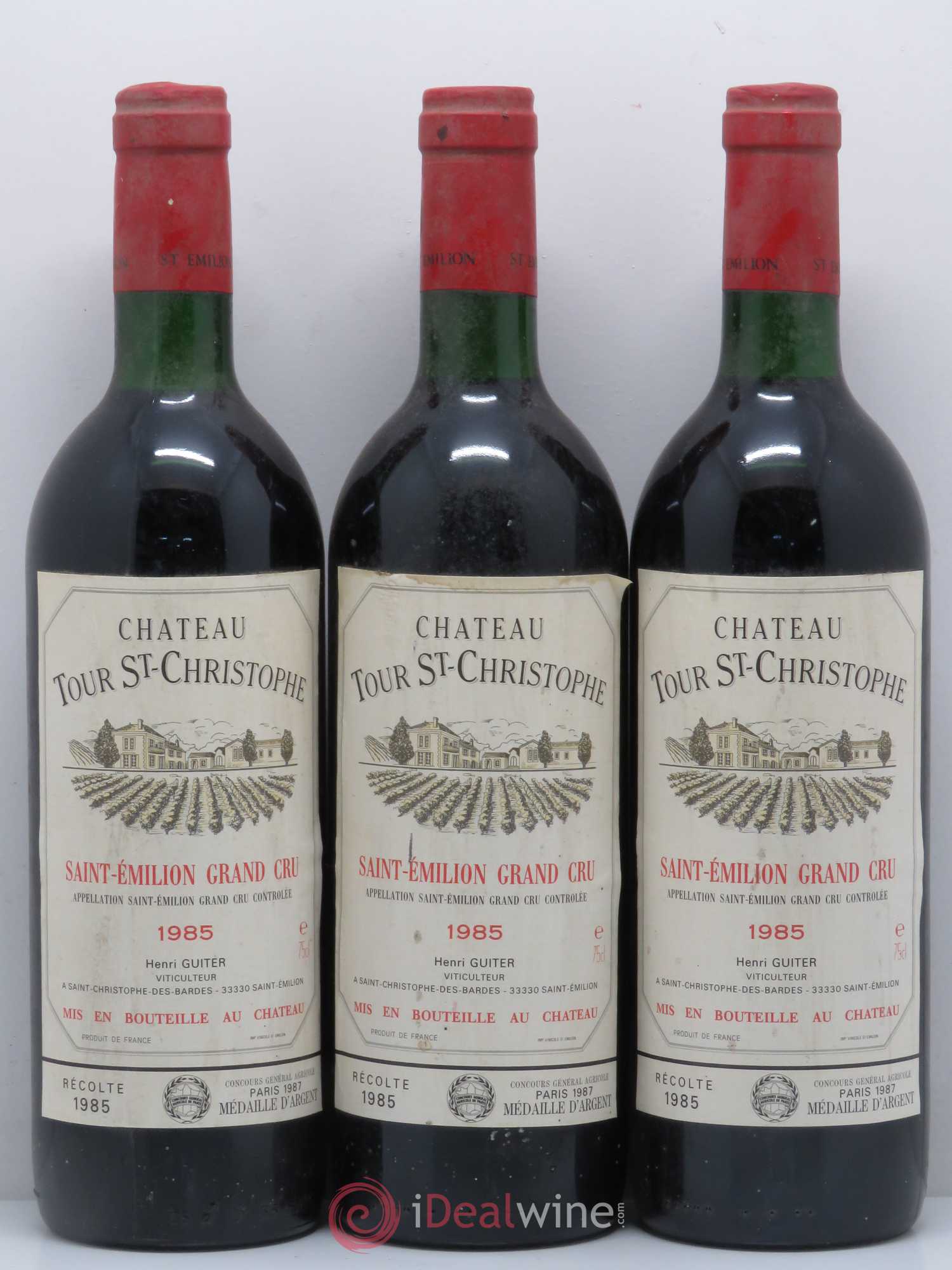 Saint-Émilion Grand Cru Château Tour Saint Christophe 1985 - Posten von 6 Flaschen - 2