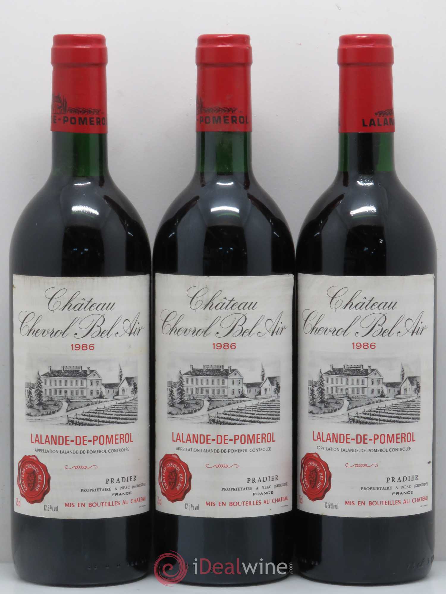 Bordeaux Lalande de Pomerol Château Chevrol Bel Air 1986 - Lot de 12 bouteilles - 2