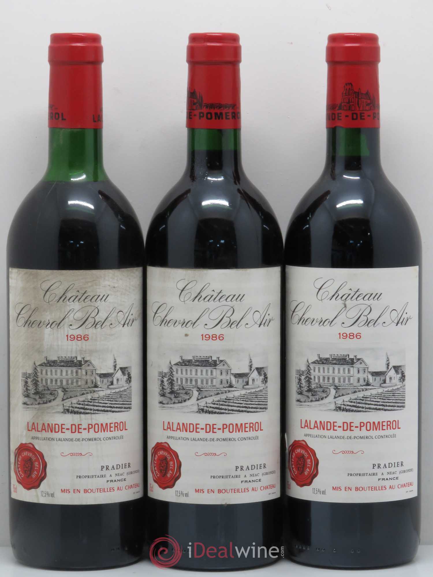 Bordeaux Lalande de Pomerol Château Chevrol Bel Air 1986 - Lot de 12 bouteilles - 3