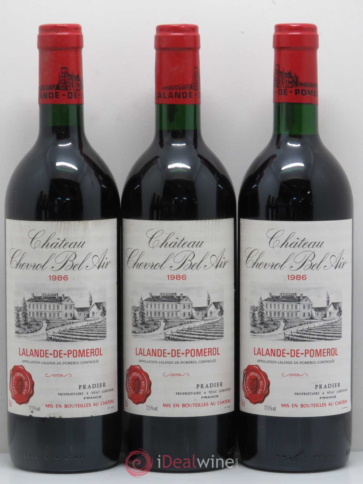 Bordeaux Lalande de Pomerol Château Chevrol Bel Air 1986 - Posten von 6 Flaschen - 1