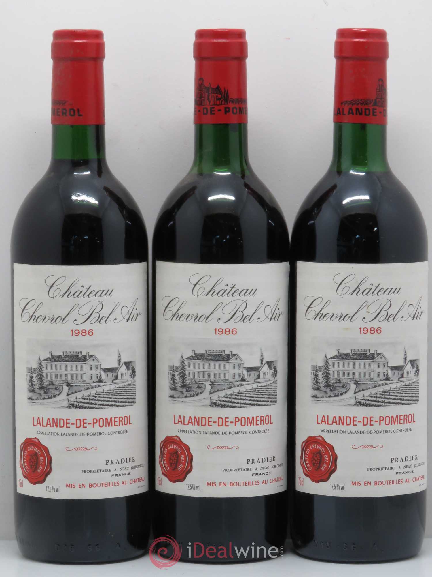 Bordeaux Lalande de Pomerol Château Chevrol Bel Air 1986 - Posten von 6 Flaschen - 2