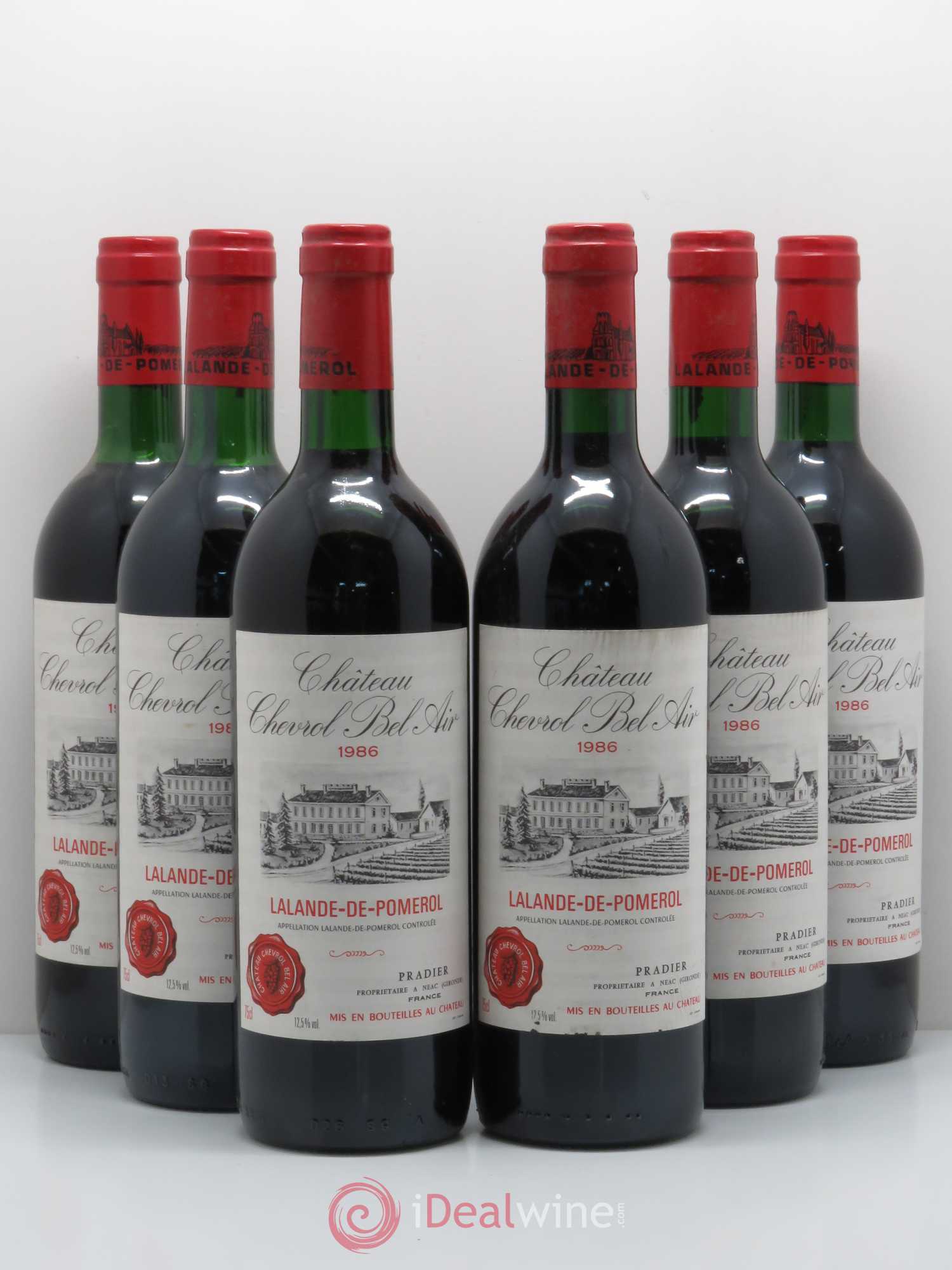 Bordeaux Lalande de Pomerol Château Chevrol Bel Air 1986 - Posten von 6 Flaschen - 0
