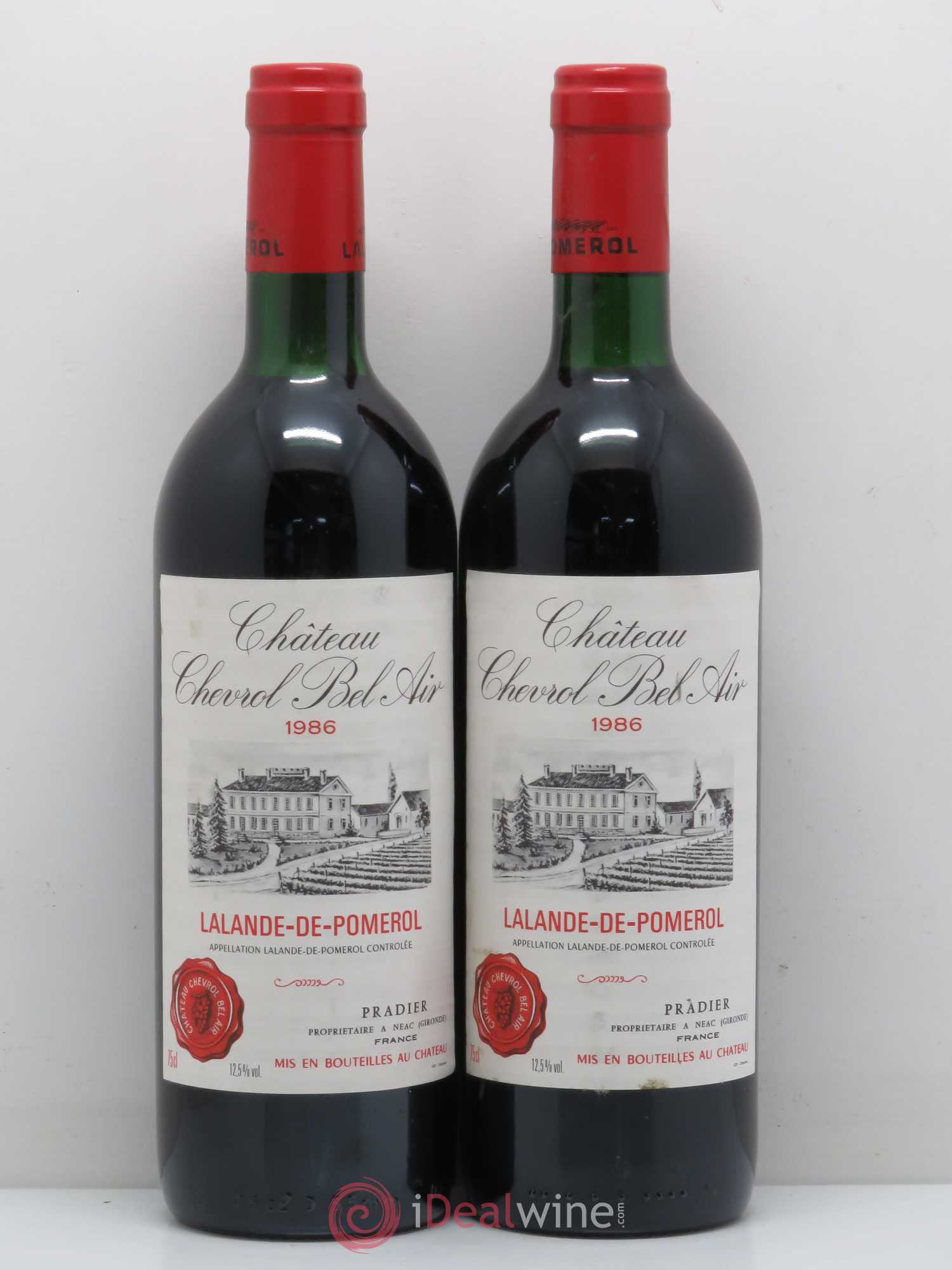 Bordeaux Lalande de Pomerol Château Chevrol Bel Air 1986 - Posten von 2 Flaschen - 0