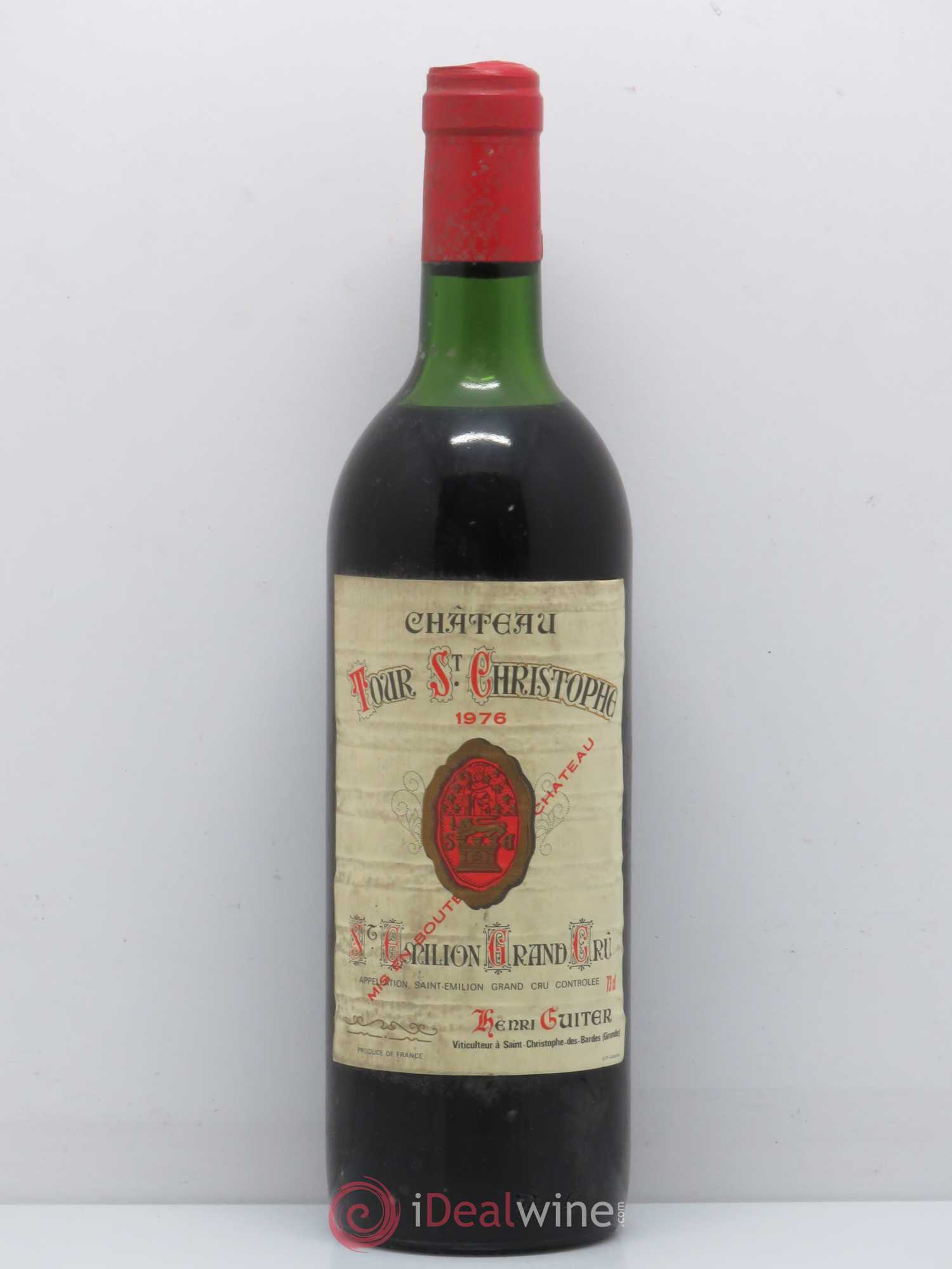 Saint-Émilion Château Tour Saint Christophe 1976 - Lot de 1 bouteille - 0