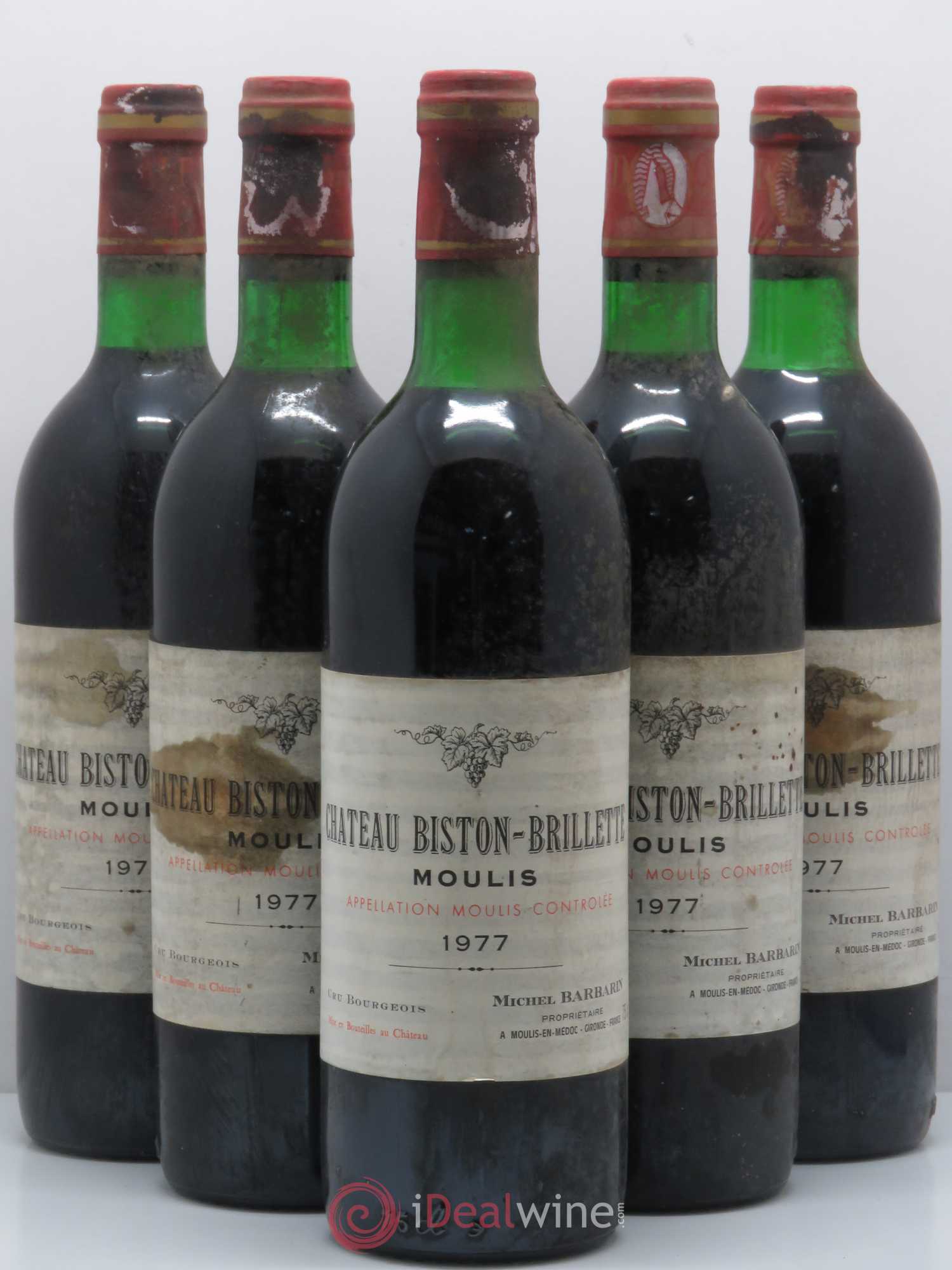 Château Biston Brillette 1977 - Lot de 5 bouteilles - 0