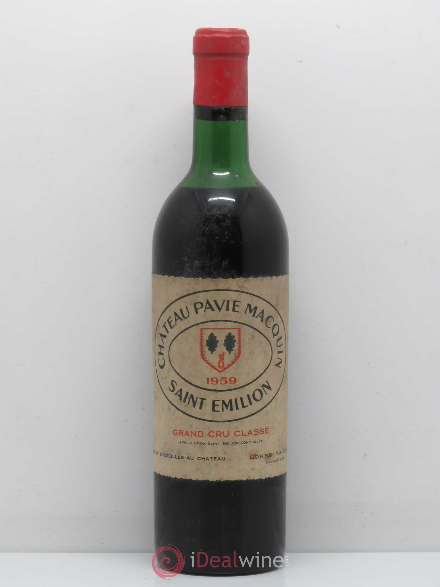 Château Pavie Macquin 1er Grand Cru Classé B 1959 - Lot de 1 bouteille - 0