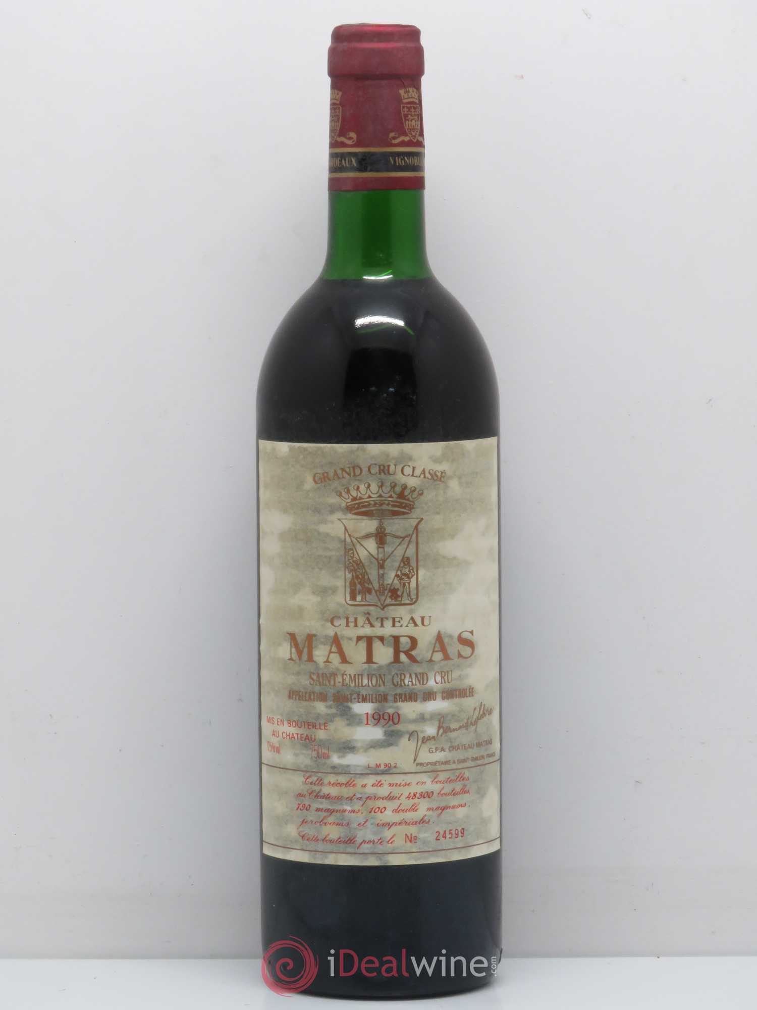 Château Matras 1990 - Lot de 1 bouteille - 0