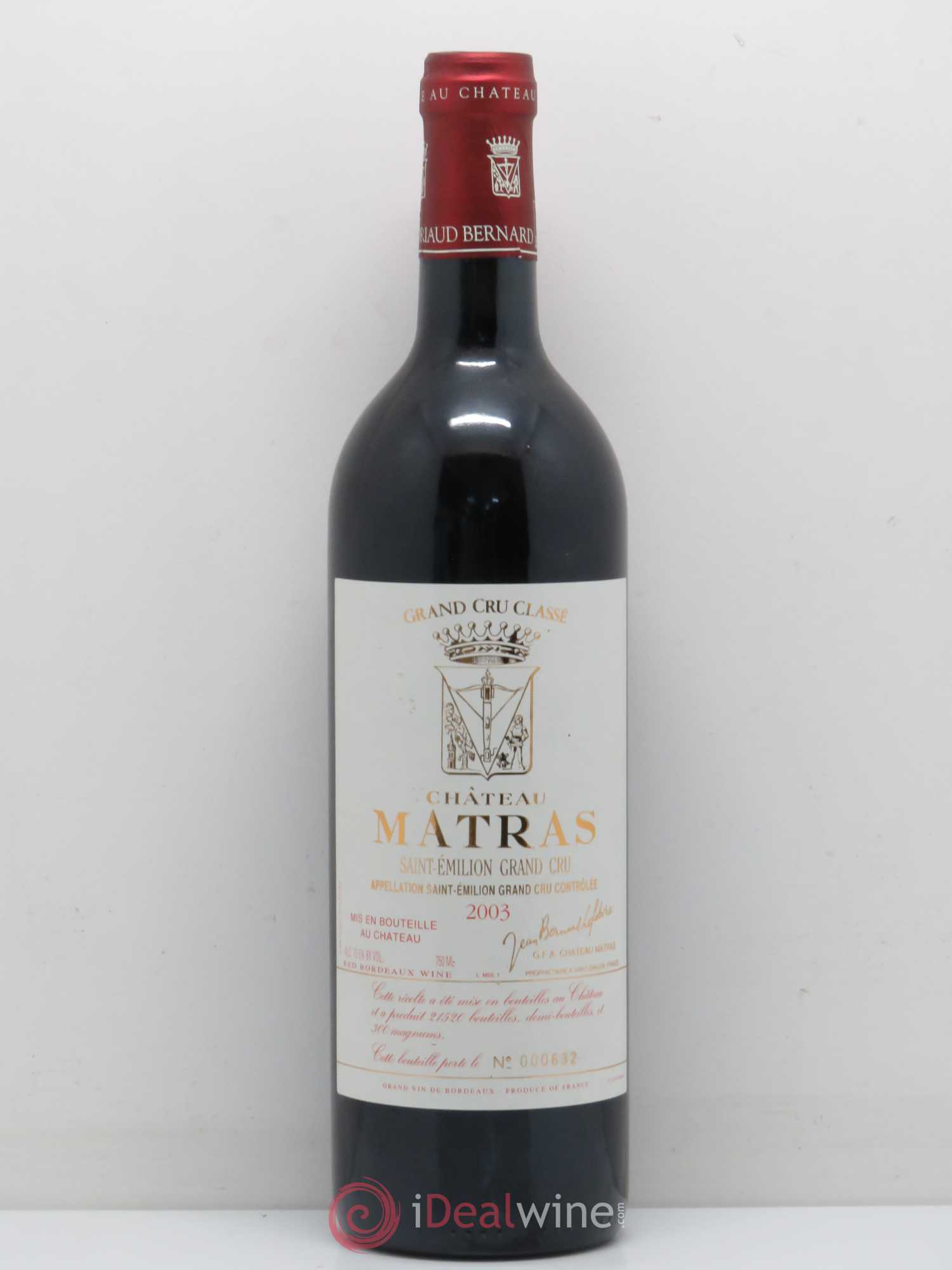 Château Matras 2003 - Posten von 1 Flasche - 0