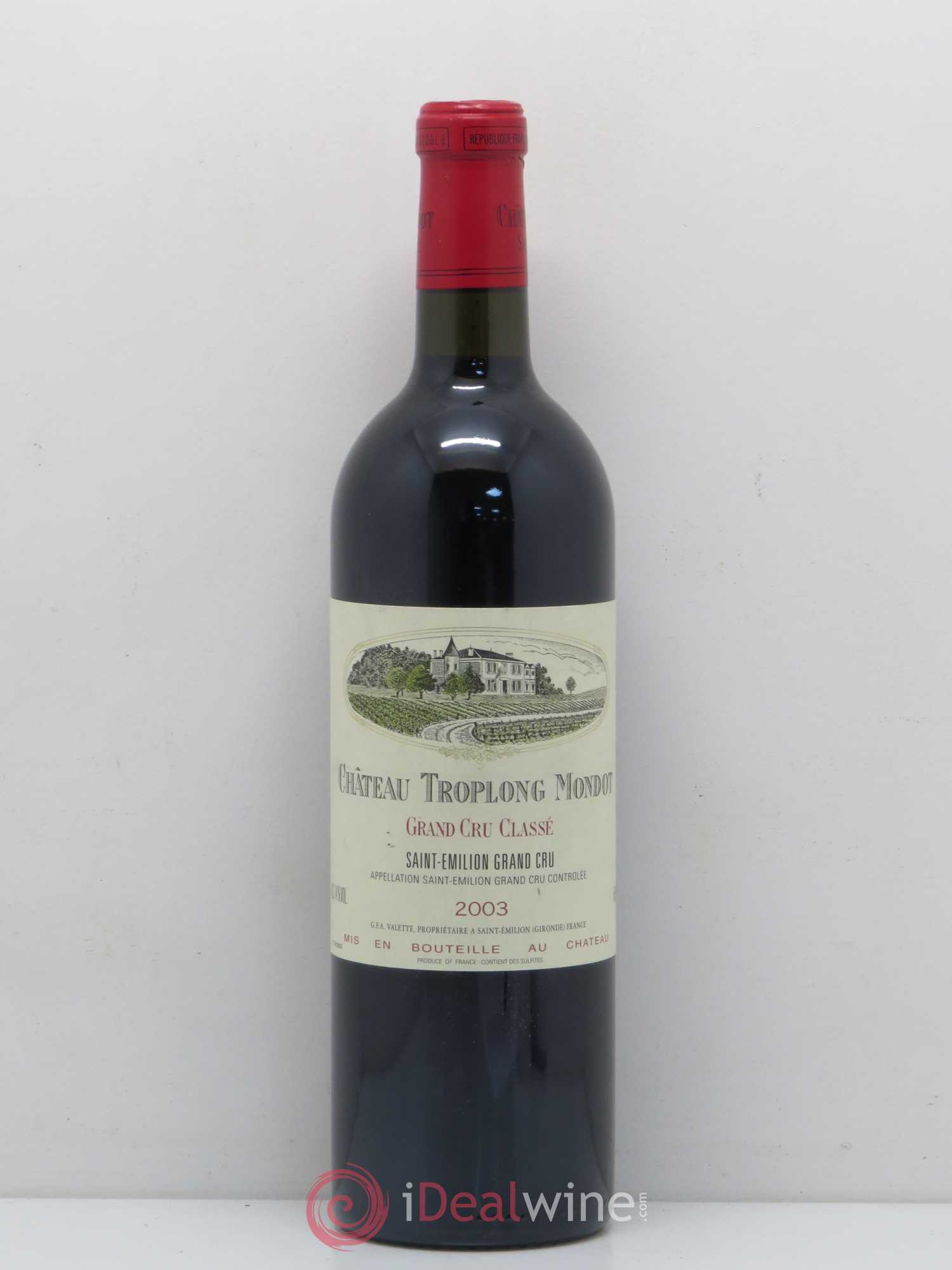 Château Troplong Mondot 1er Grand Cru Classé B (sans prix de réserve) 2003 - Lot de 1 bouteille - 0