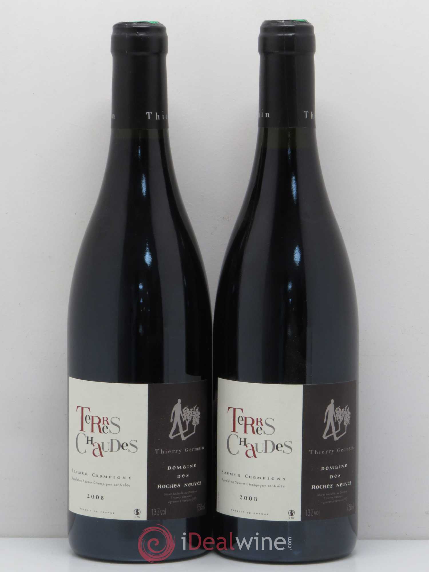 Saumur-Champigny Terres Chaudes Domaine des Roches Neuves - Thierry Germain (sans prix de réserve) 2008 - Lot de 2 bouteilles - 0