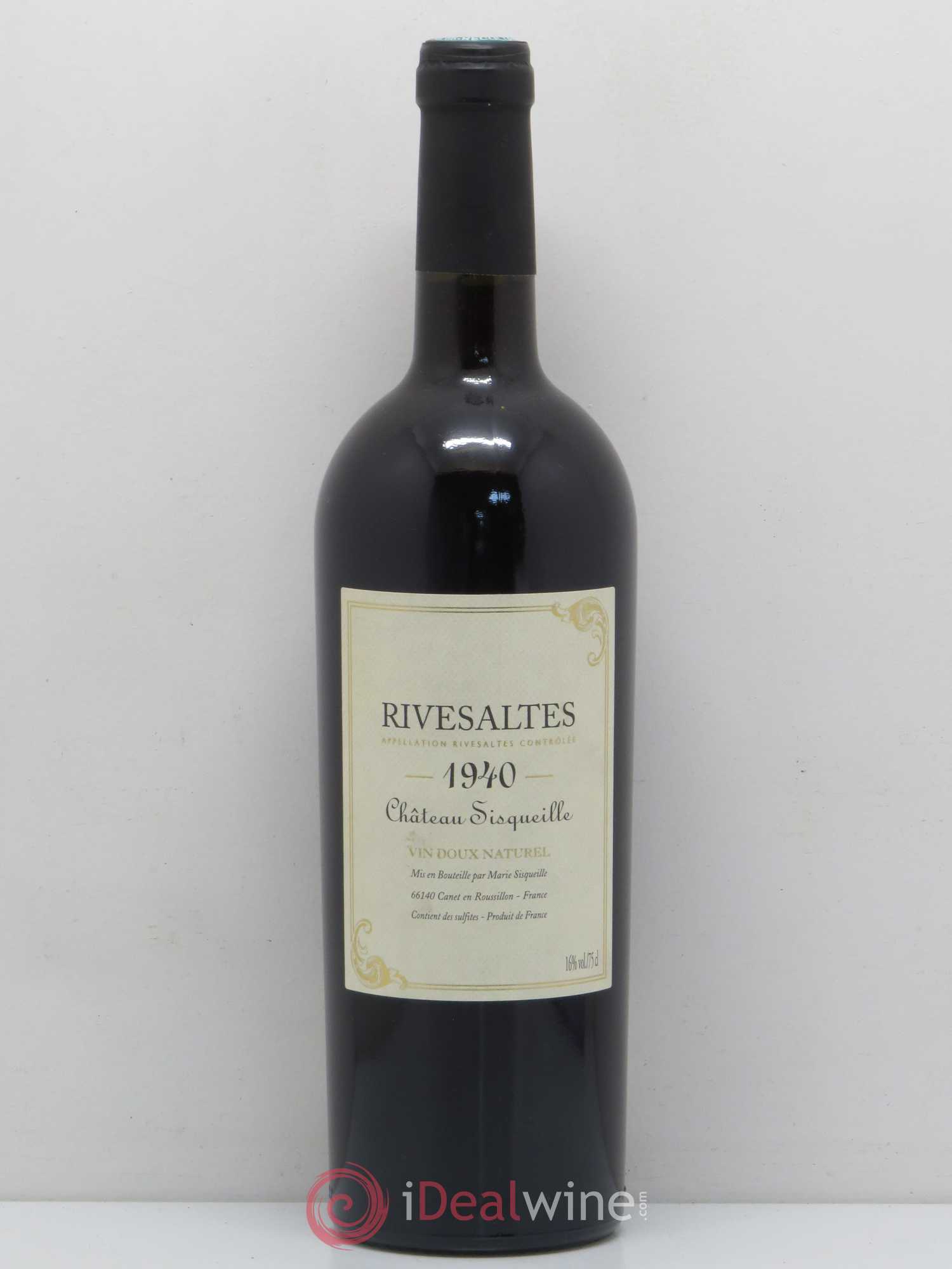 Rivesaltes Château Sisqueille (ohne Mindestpreis) 1940 - Posten von 1 Flasche - 0