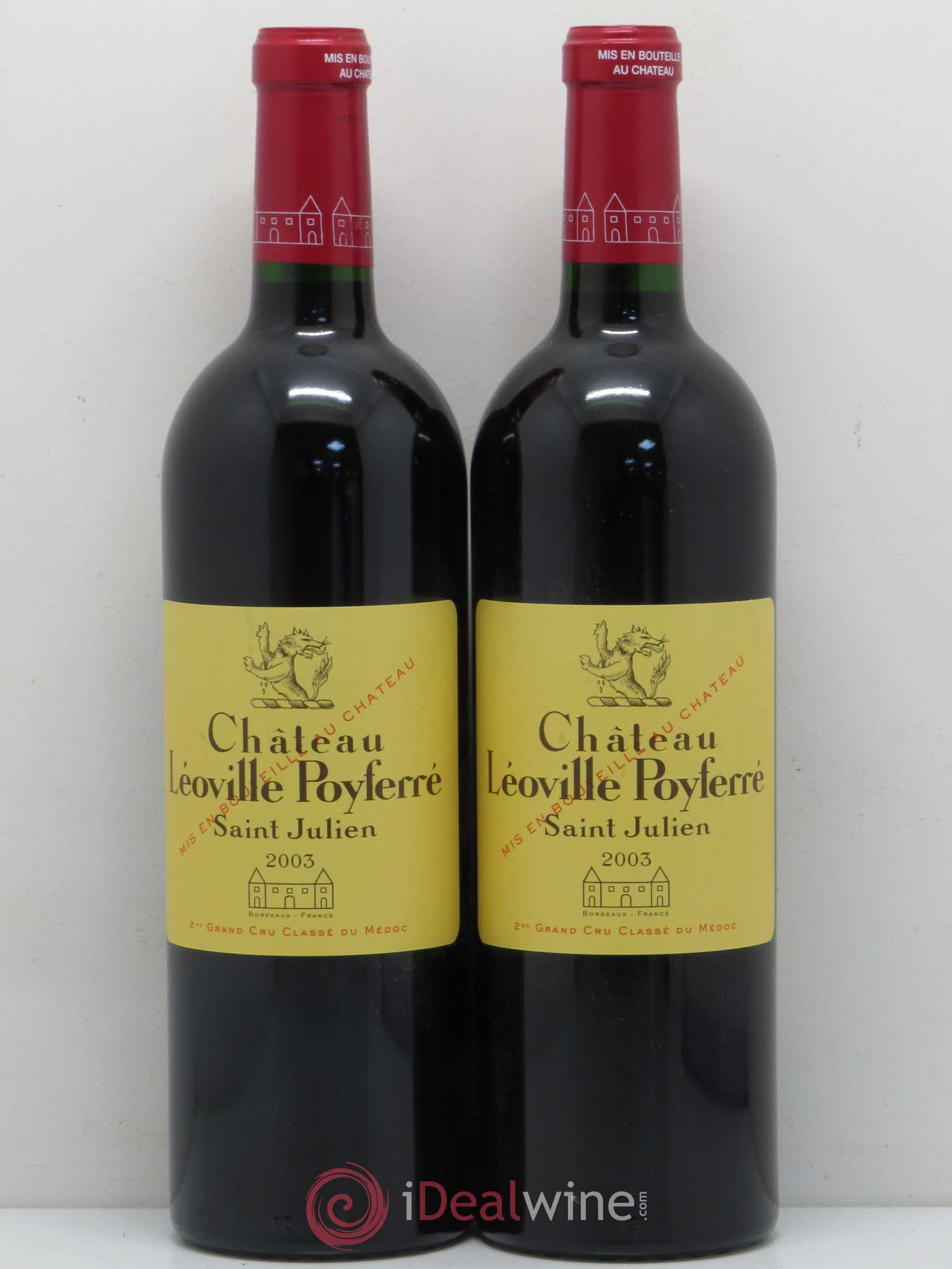 Château Léoville Poyferré 2ème Grand Cru Classé 2003 - Lot de 2 bouteilles - 0
