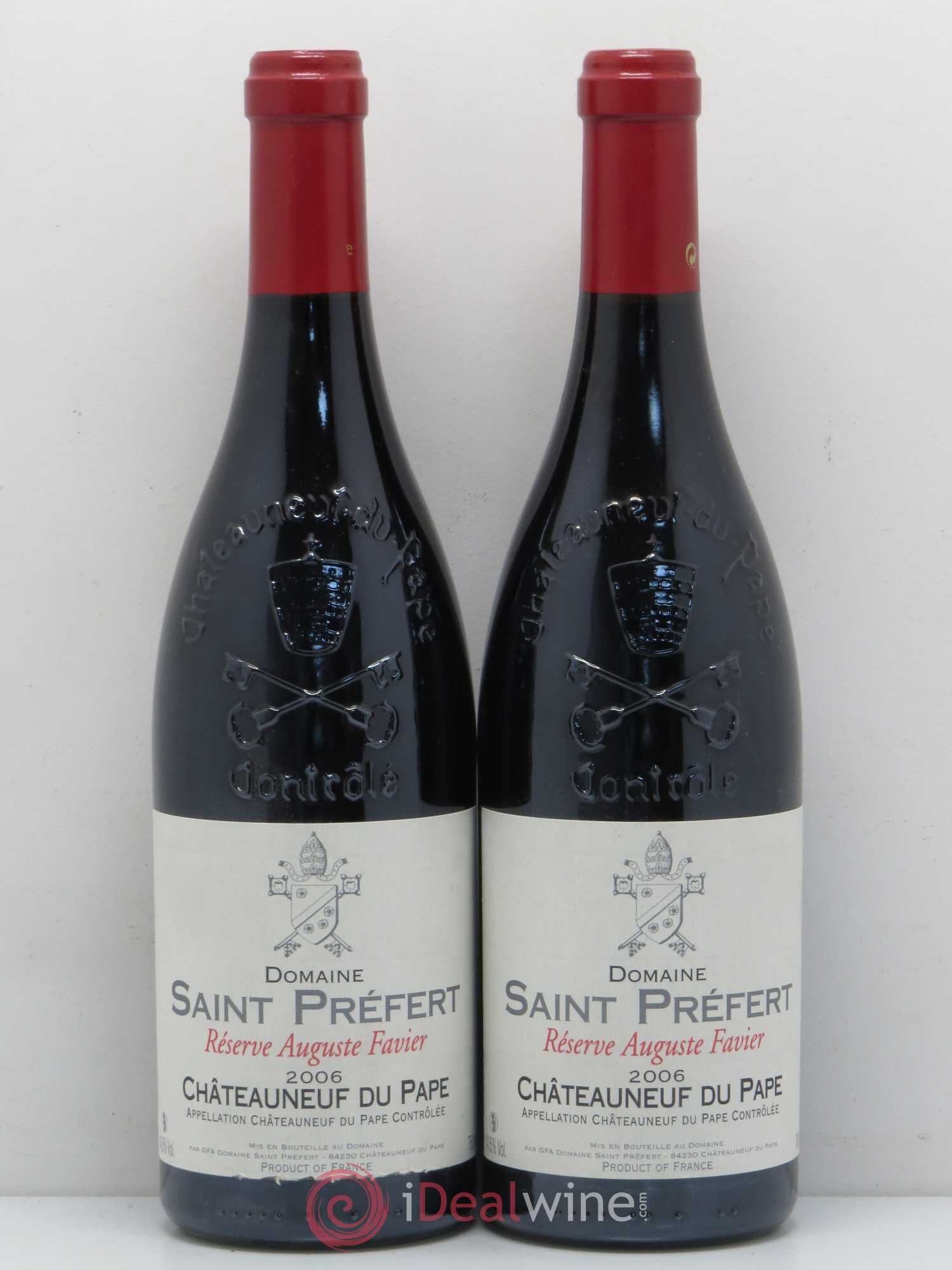 Châteauneuf-du-Pape Réserve Auguste Favier Domaine Saint-Préfert (sans prix de réserve) 2006 - Lot de 2 bouteilles - 0