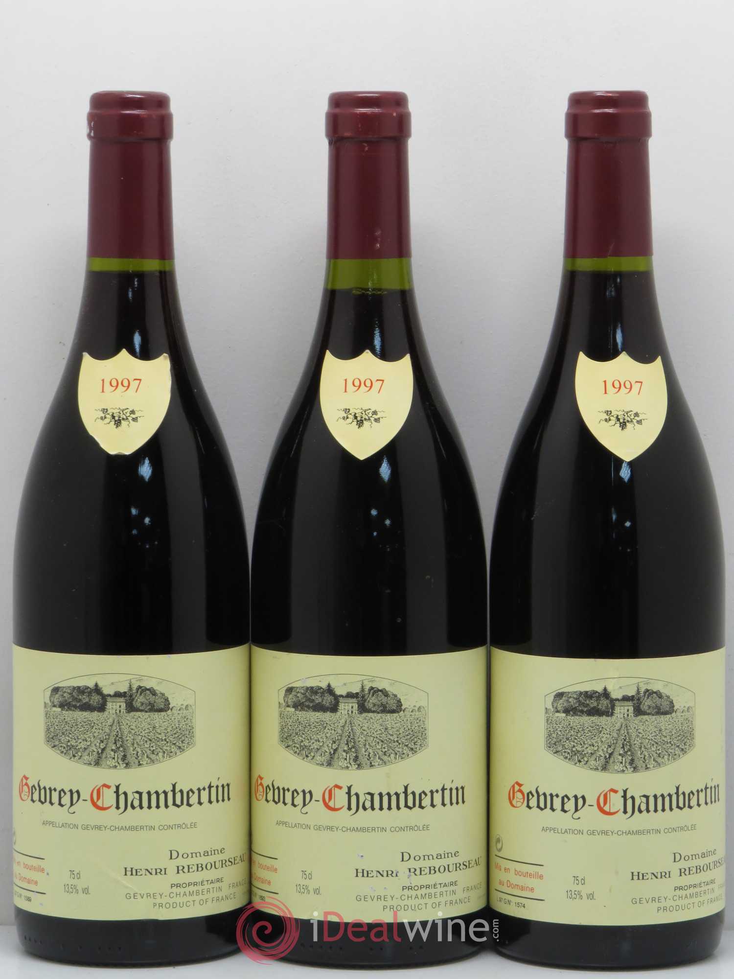 Gevrey-Chambertin Henri Rebourseau (sans prix de réserve) 1997 - Posten von 3 Flaschen - 0