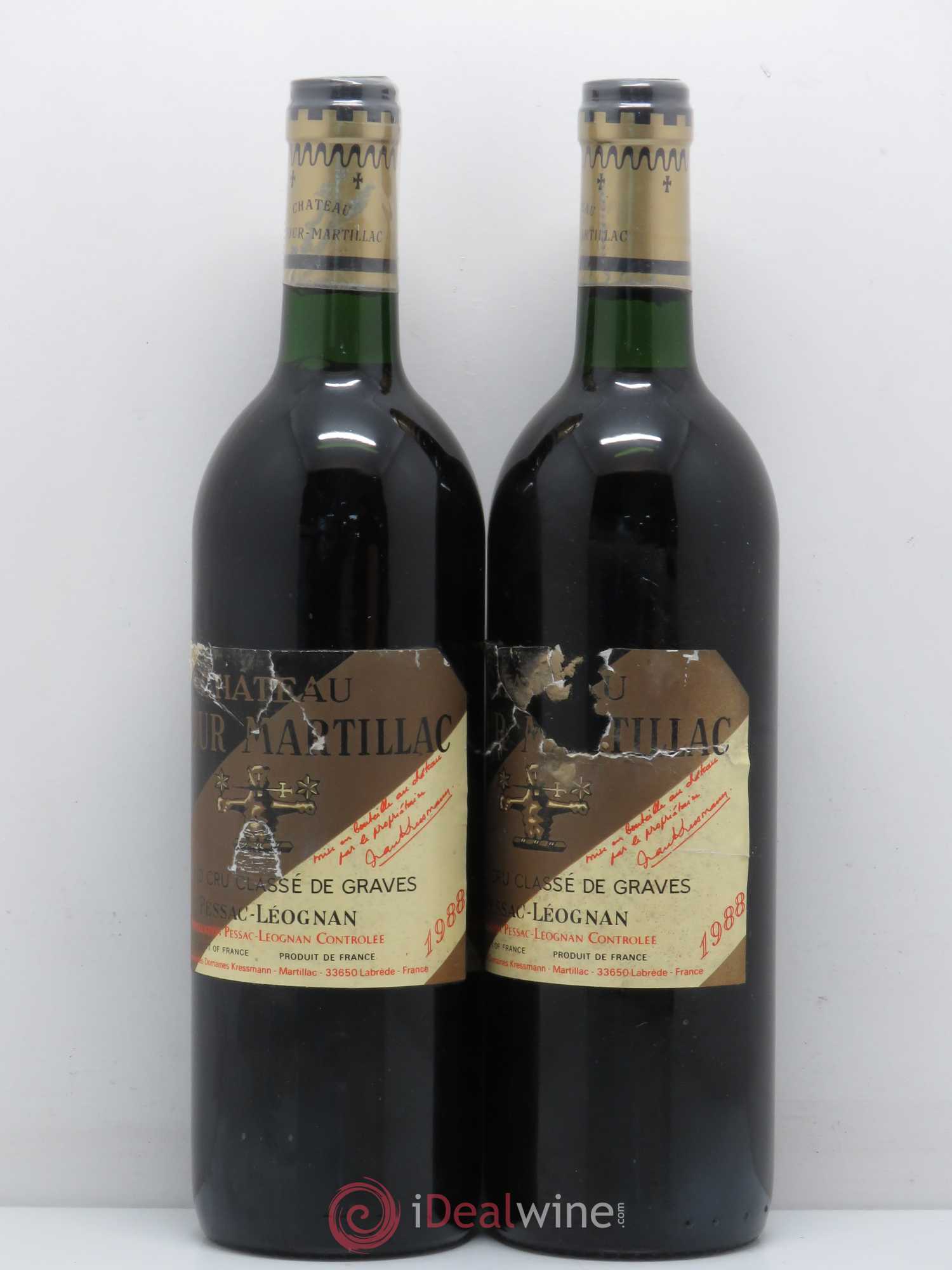 Château Latour-Martillac Cru Classé de Graves 1988 - Lot de 4 bouteilles - 2