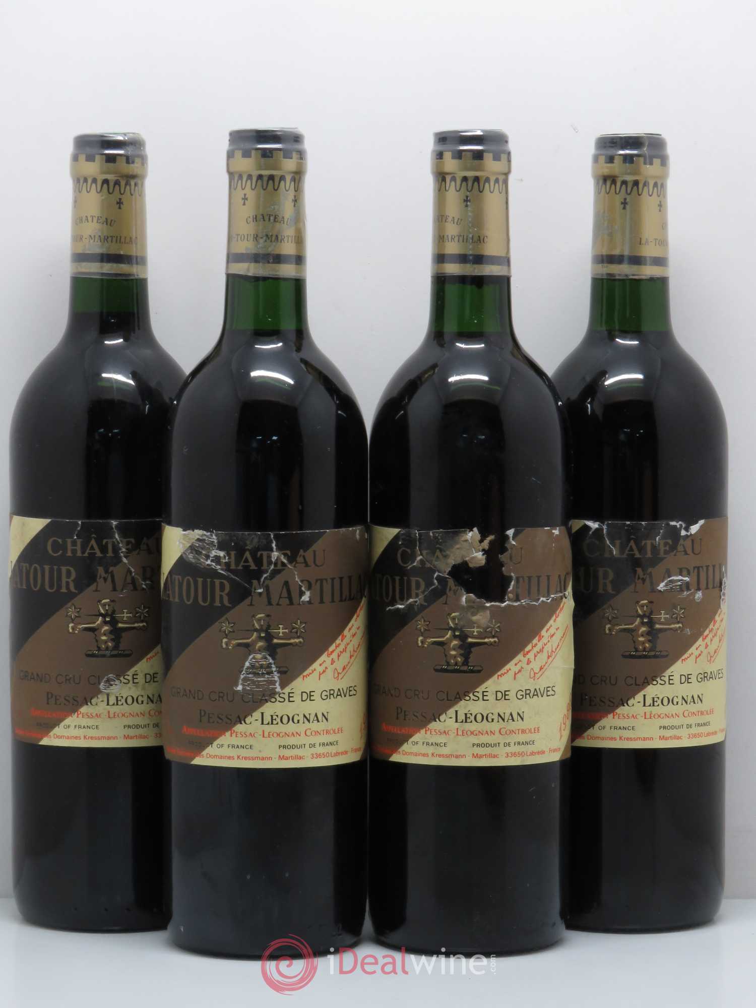 Château Latour-Martillac Cru Classé de Graves 1988 - Lot de 4 bouteilles - 0