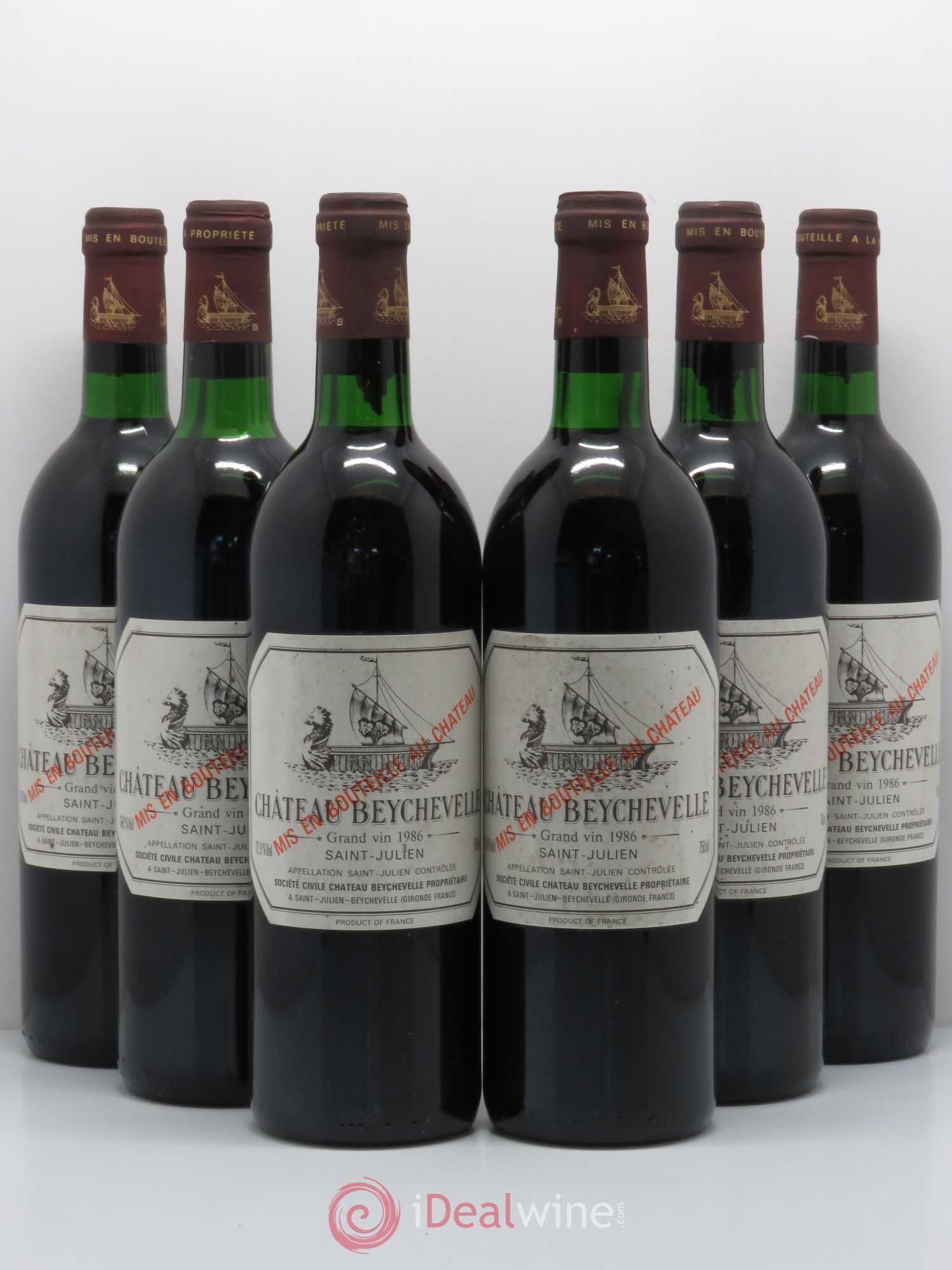 Château Beychevelle 4ème Grand Cru Classé 1986 - Lot de 6 bouteilles - 0