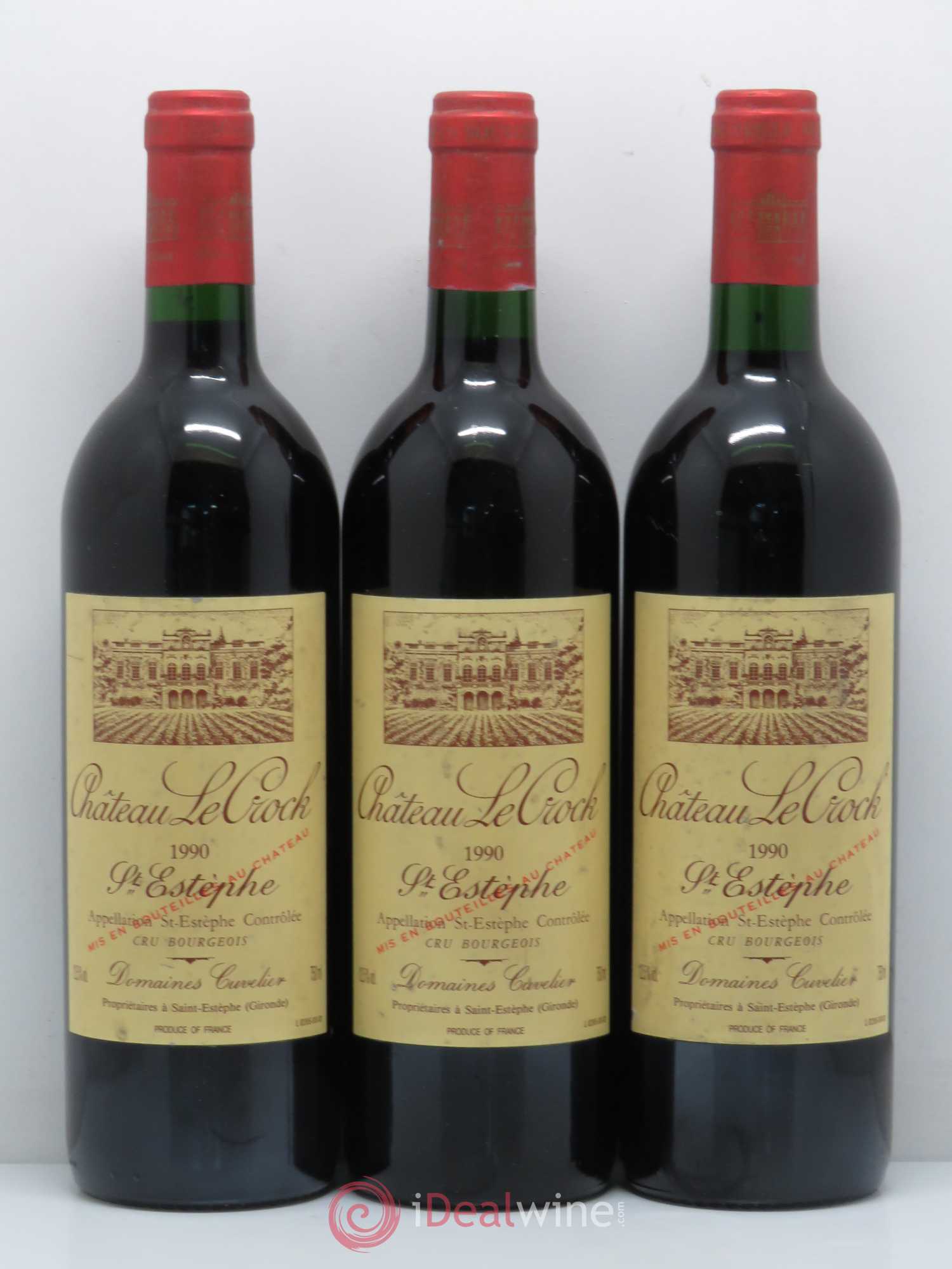 Château le Crock Cru Bourgeois 1990 - Lot de 3 bouteilles - 0