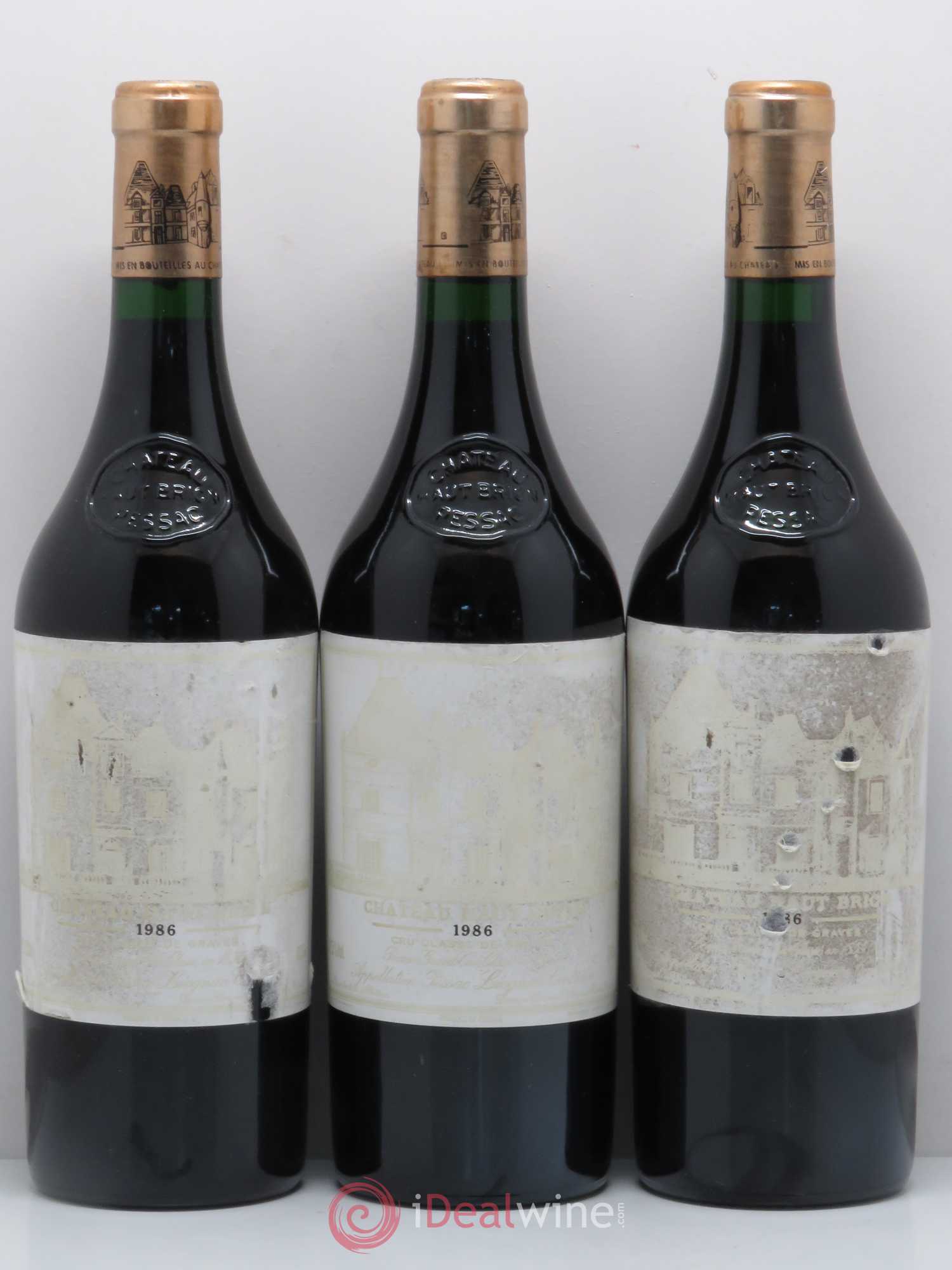 Château Haut Brion 1er Grand Cru Classé 1986 - Lot de 3 bouteilles - 0