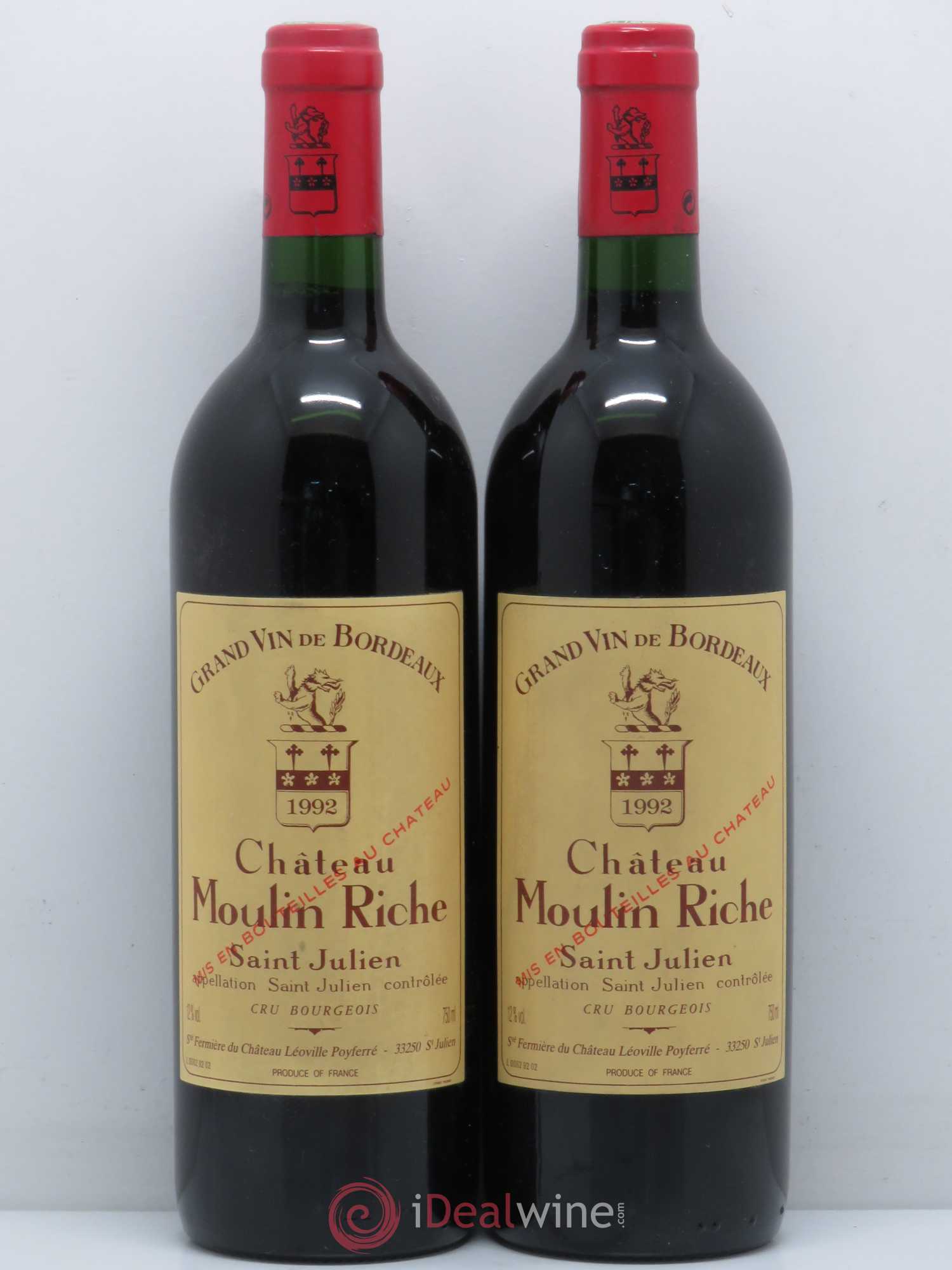 Château Moulin Riche 1992 - Posten von 5 Flaschen - 2