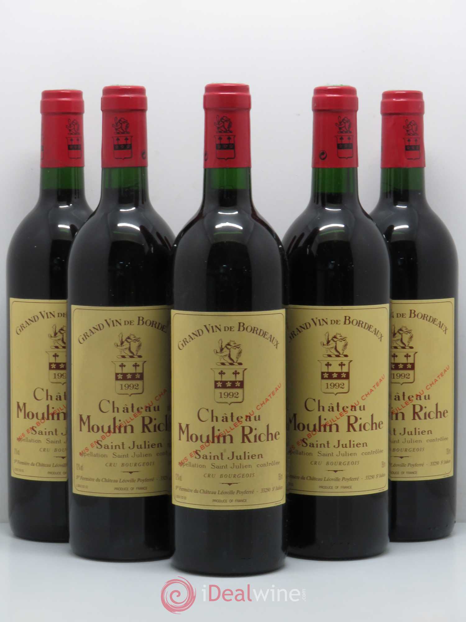 Château Moulin Riche 1992 - Posten von 5 Flaschen - 0