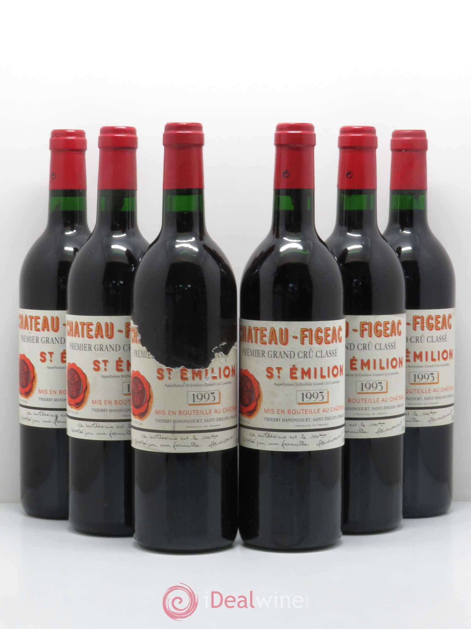 Château Figeac 1er Grand Cru Classé A 1993 - Lot de 6 bouteilles - 0