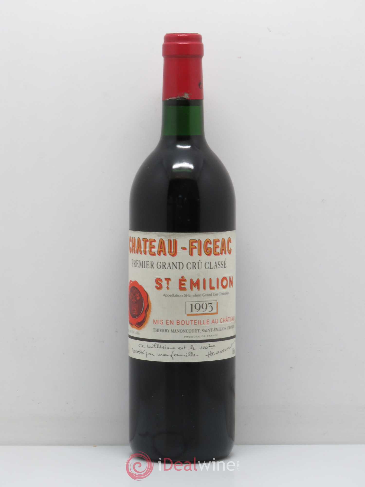 Château Figeac 1er Grand Cru Classé A 1993 - Lot de 1 bouteille - 0