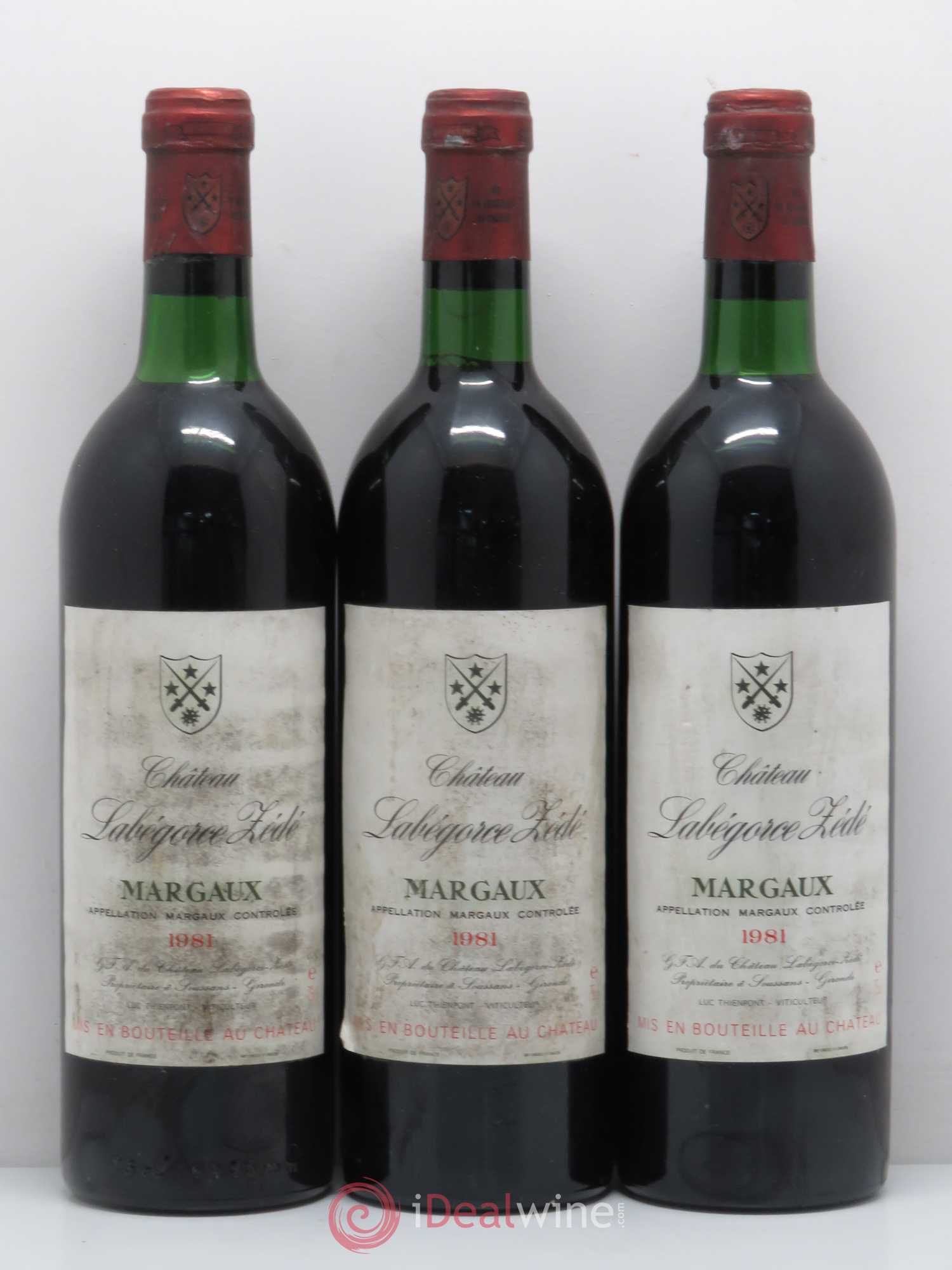 Château Labegorce Zédé Cru Bourgeois 1981 - Lot de 3 bouteilles - 0