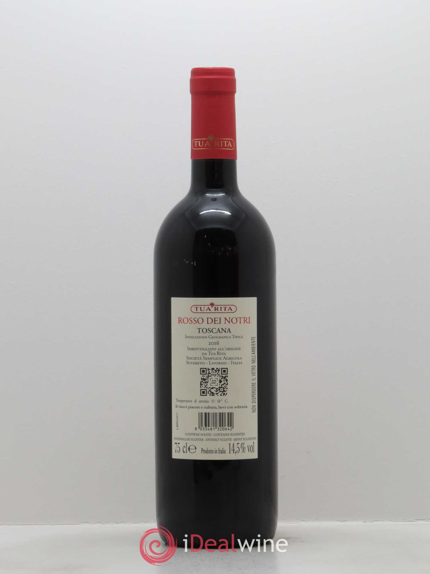 Toscana IGT IGT Rosso dei Notri Tua Rita 2016 - Lot de 1 bouteille - 1