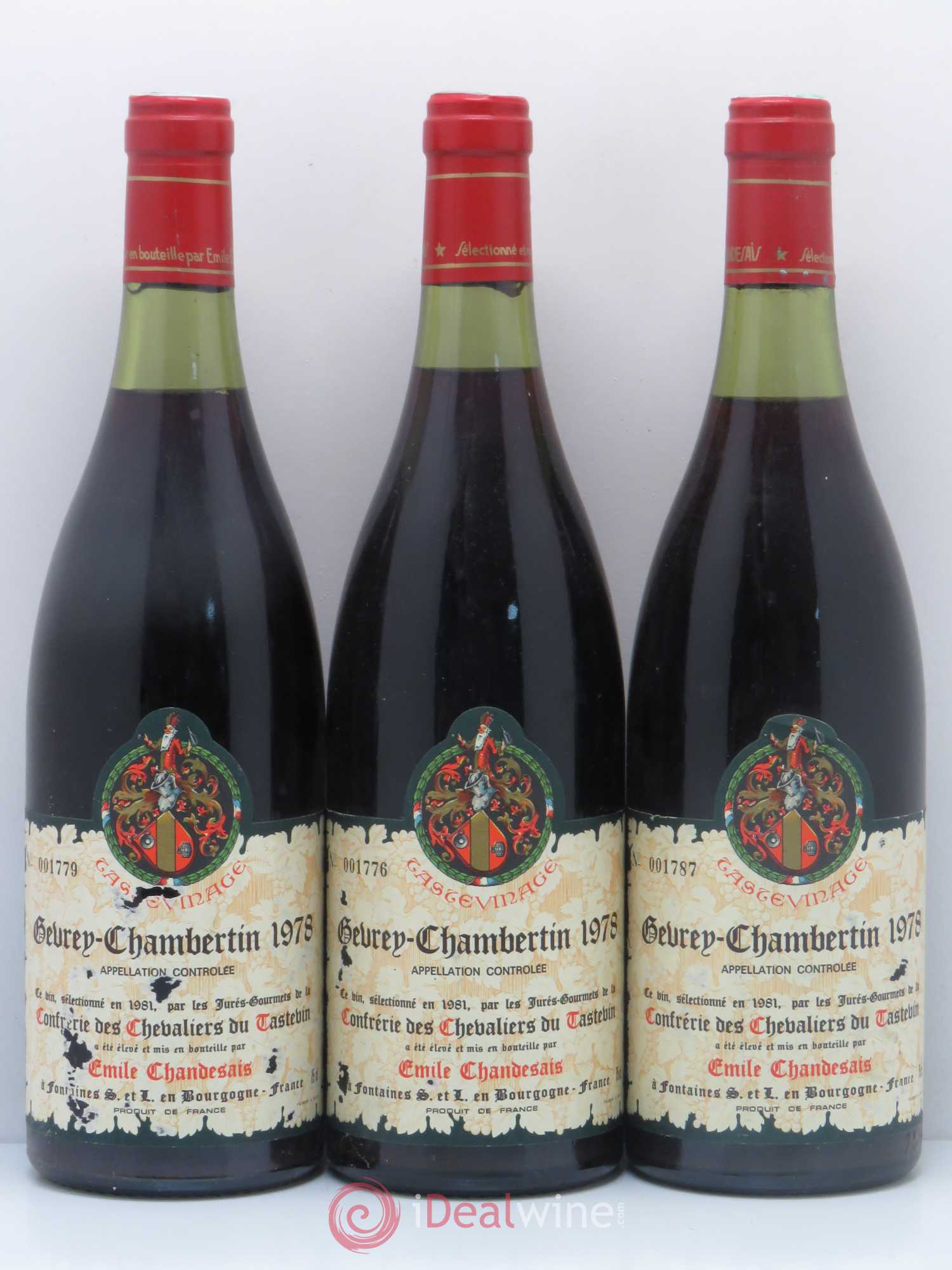 Gevrey-Chambertin Tastevinage Emile Chandesais 1978 - Posten von 6 Flaschen - 2