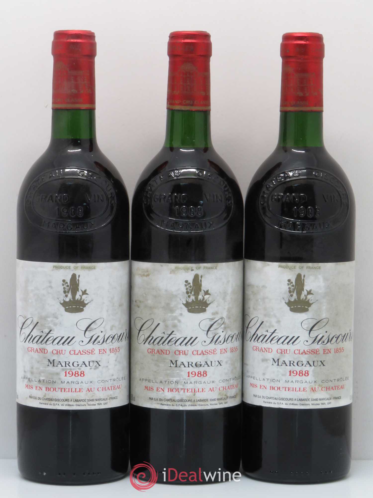 Château Giscours 3ème Grand Cru Classé (sans prix de réserve) 1988 - Lot de 3 bouteilles - 0