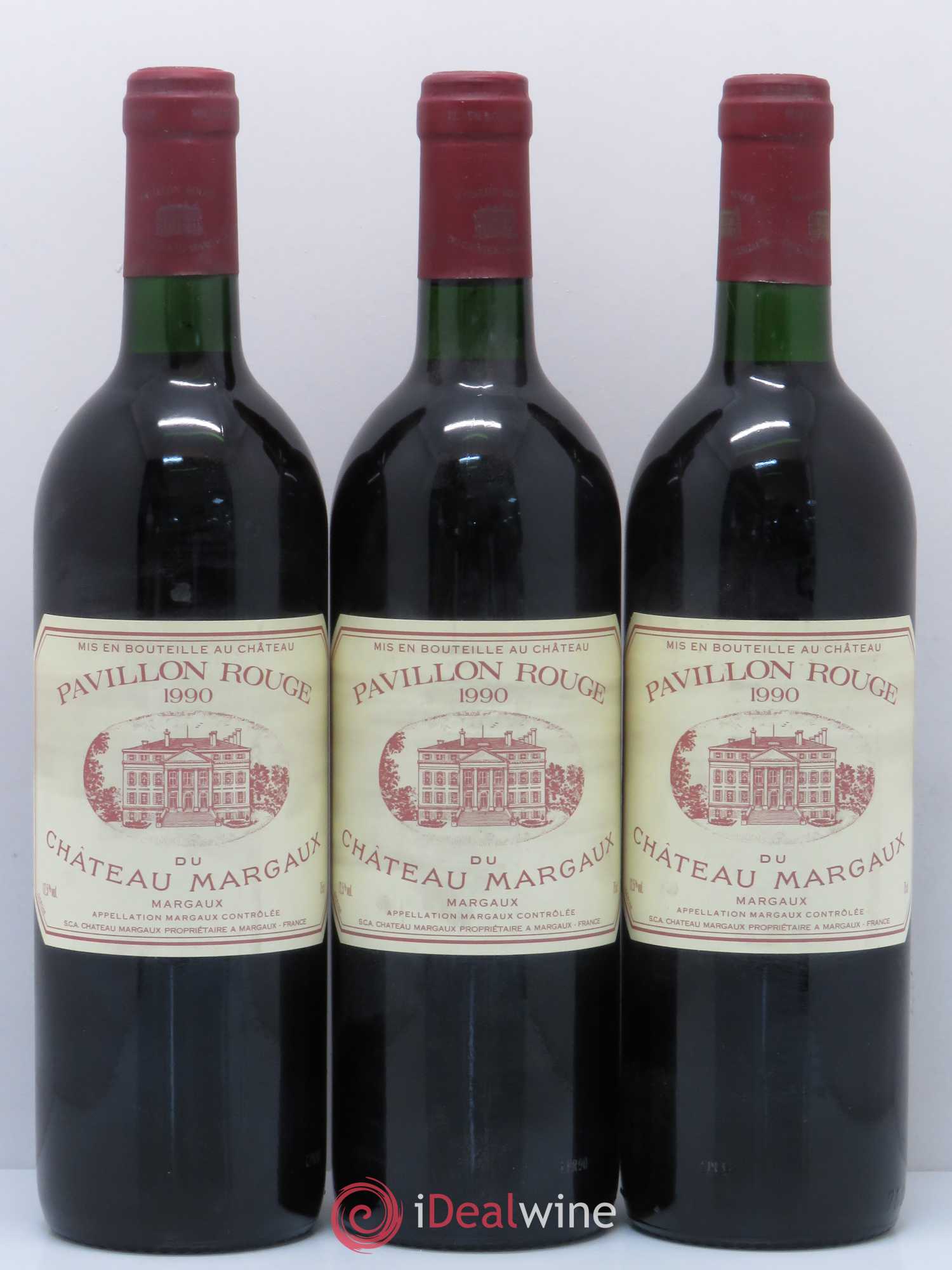 Pavillon Rouge du Château Margaux Second Vin 1990 - Lot de 3 bouteilles - 0
