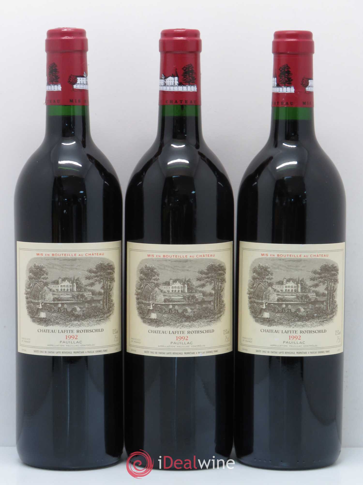 Château Lafite Rothschild 1er Grand Cru Classé 1992 - Lot de 3 bouteilles - 0