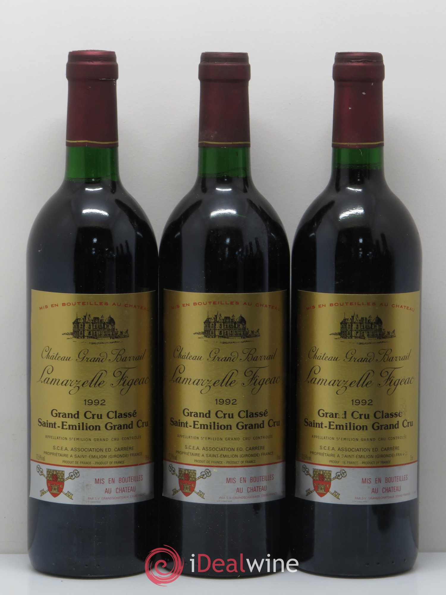Château Grand Barrail Lamarzelle Figeac Grand Cru Classé 1992 - Lot de 6 bouteilles - 1