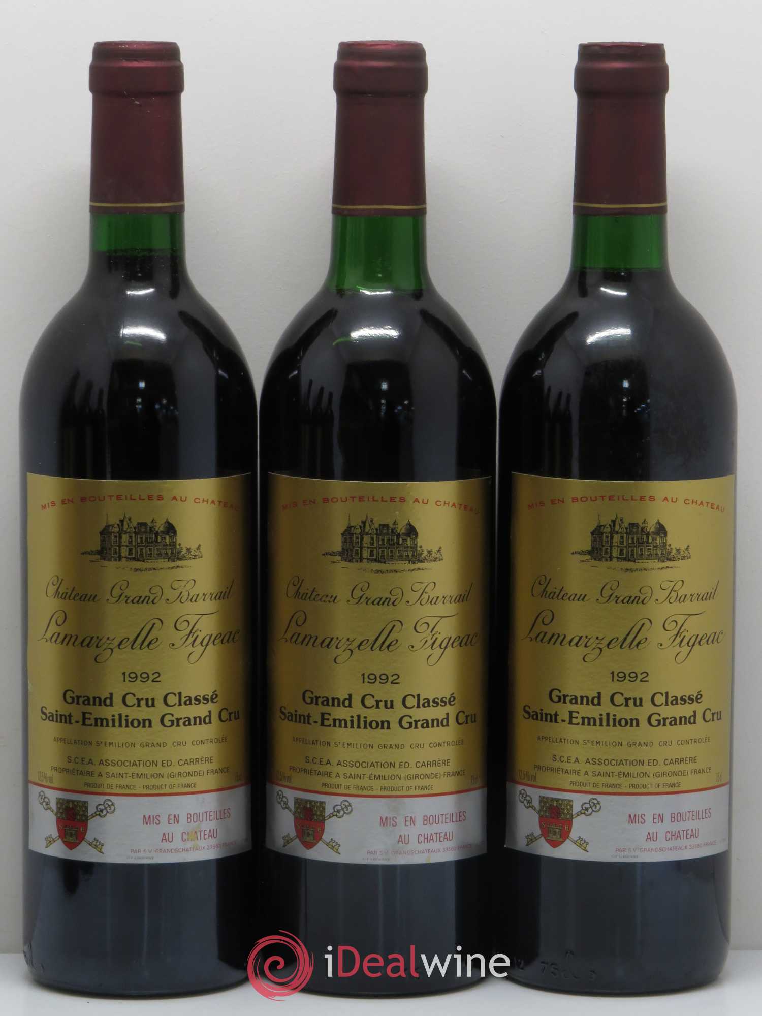 Château Grand Barrail Lamarzelle Figeac Grand Cru Classé 1992 - Lot de 6 bouteilles - 1