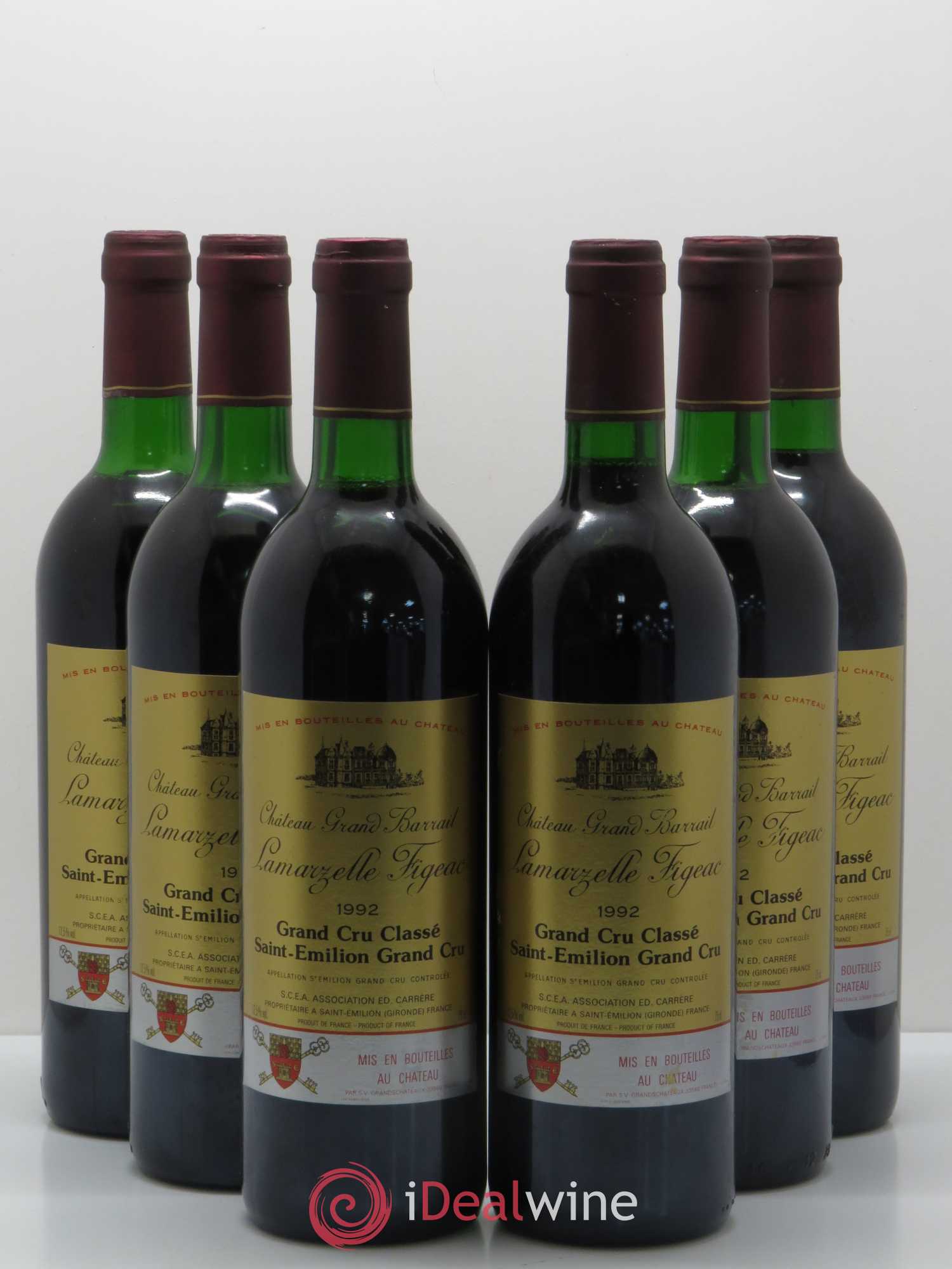 Château Grand Barrail Lamarzelle Figeac Grand Cru Classé 1992 - Lot de 6 bouteilles - 0