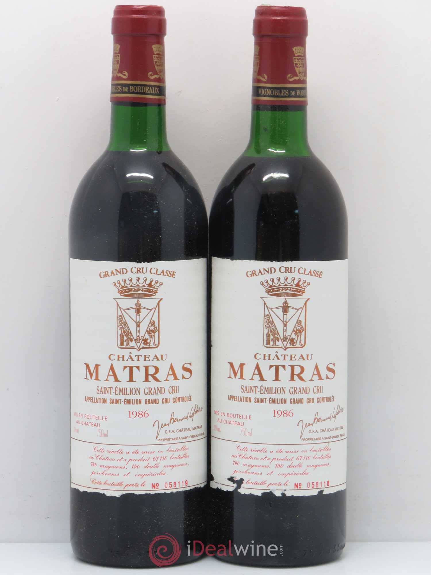 Château Matras 1986 - Posten von 2 Flaschen - 0