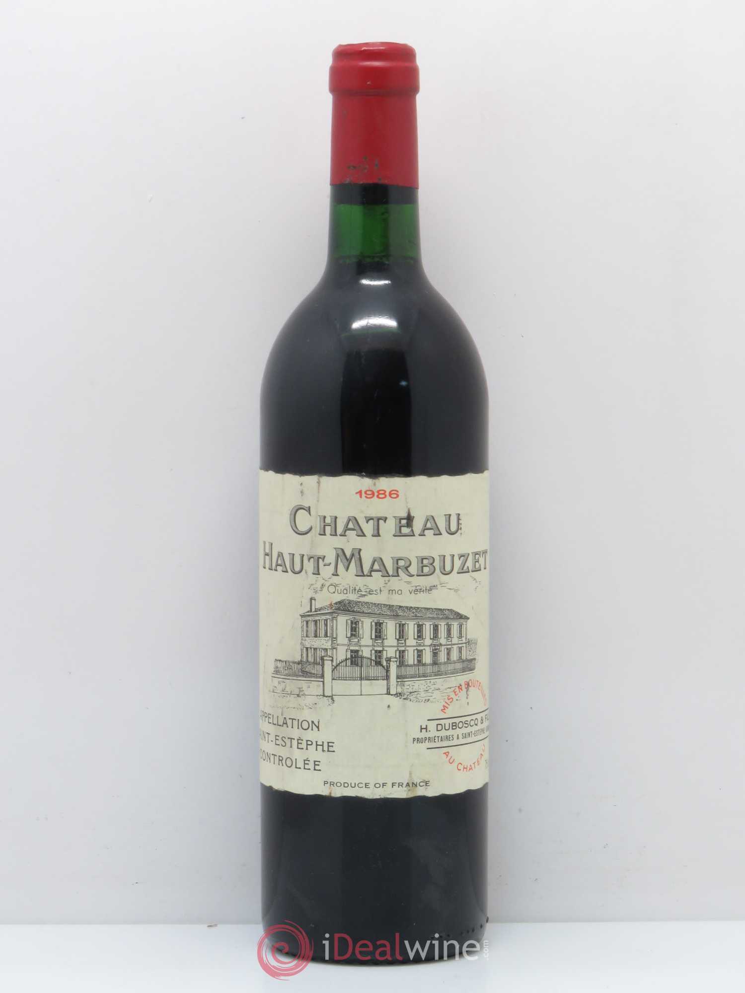 Château Haut Marbuzet 1986 - Lot de 1 bouteille - 0