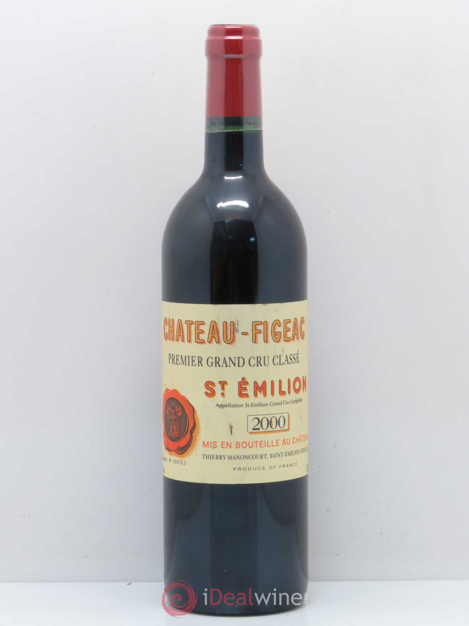 Château Figeac 1er Grand Cru Classé A 2000 - Lot de 1 bouteille - 0