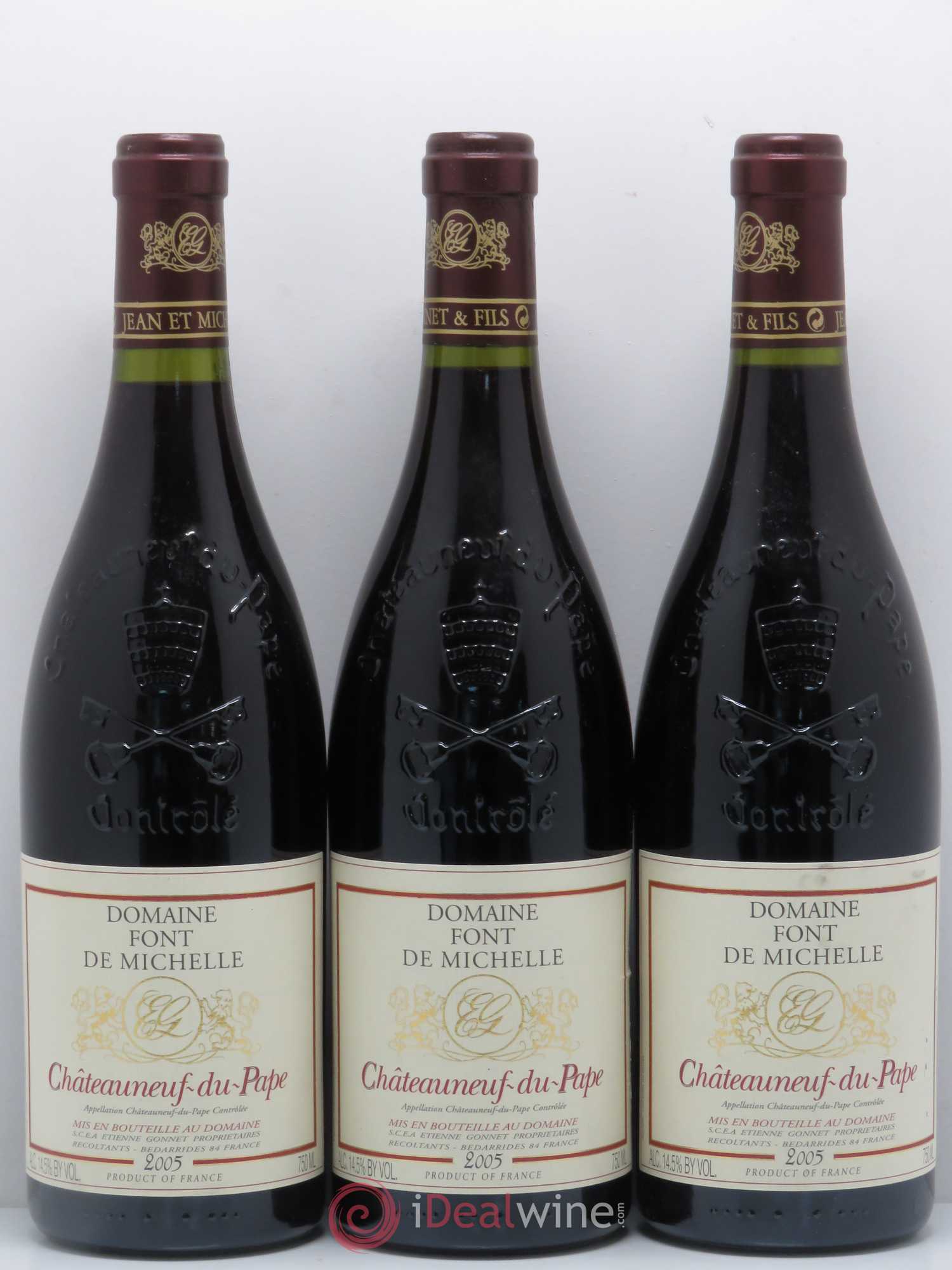 Châteauneuf-du-Pape Domaine Font de Michelle Famille Gonnet 2005 - Lot de 3 bouteilles - 0