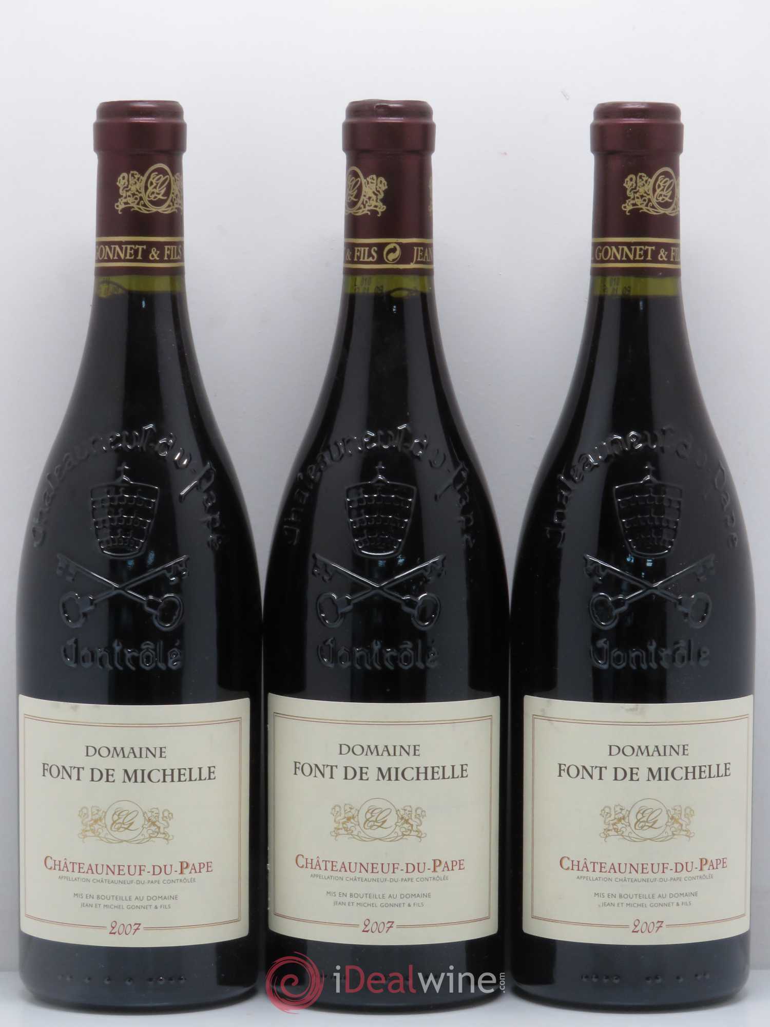 Châteauneuf-du-Pape Domaine Font de Michelle Famille Gonnet 2007 - Lot de 3 bouteilles - 0