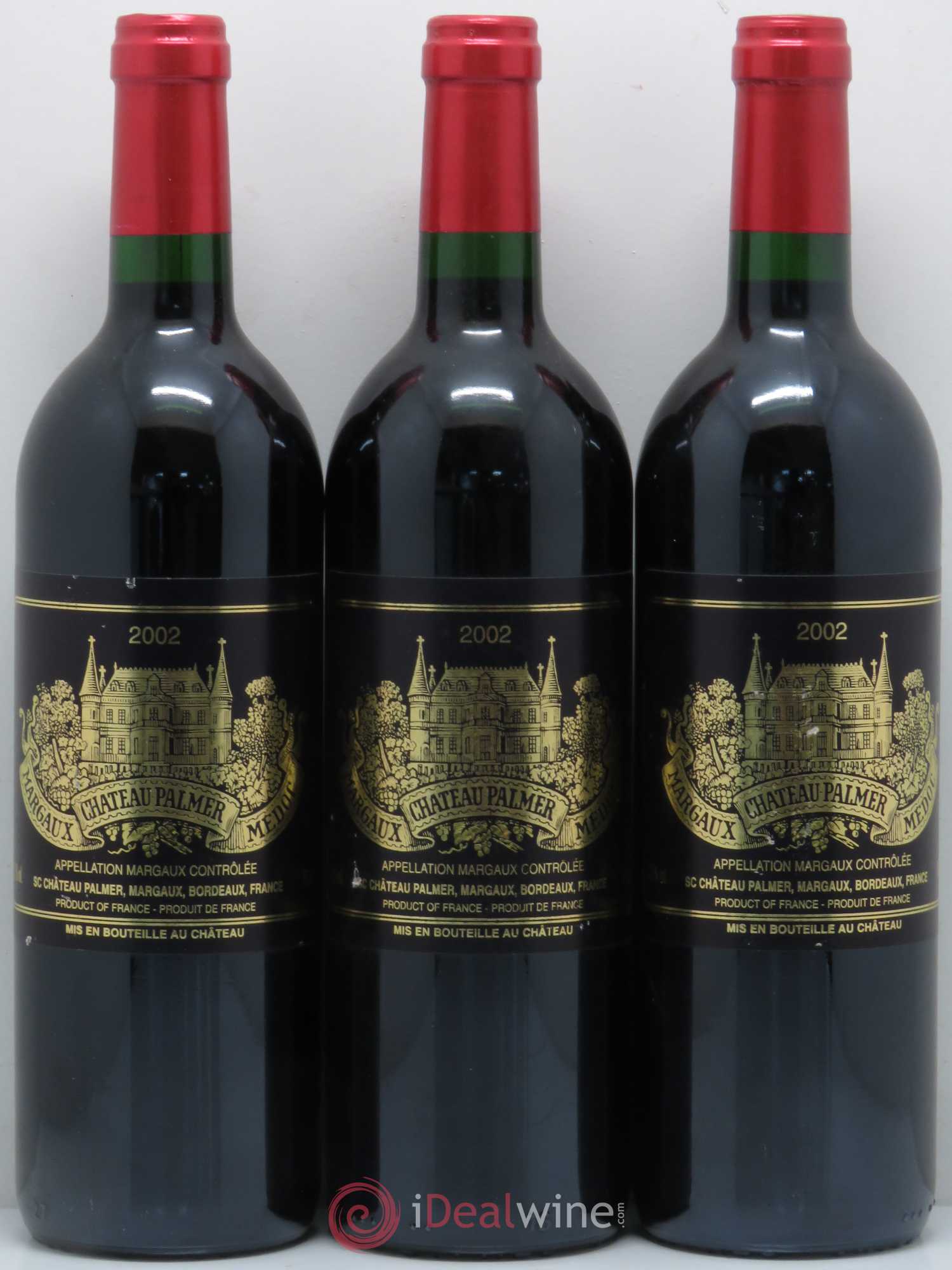 Château Palmer 3ème Grand Cru Classé 2002 - Lot de 3 bouteilles - 0