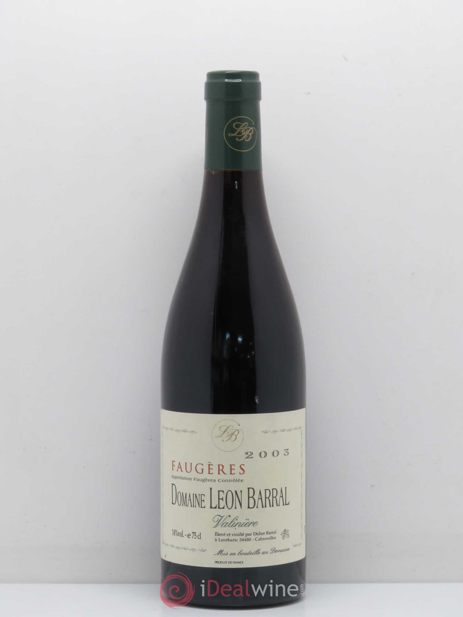 Faugères Valinière Domaine Léon Barral 2003 - Lot de 1 bouteille - 0