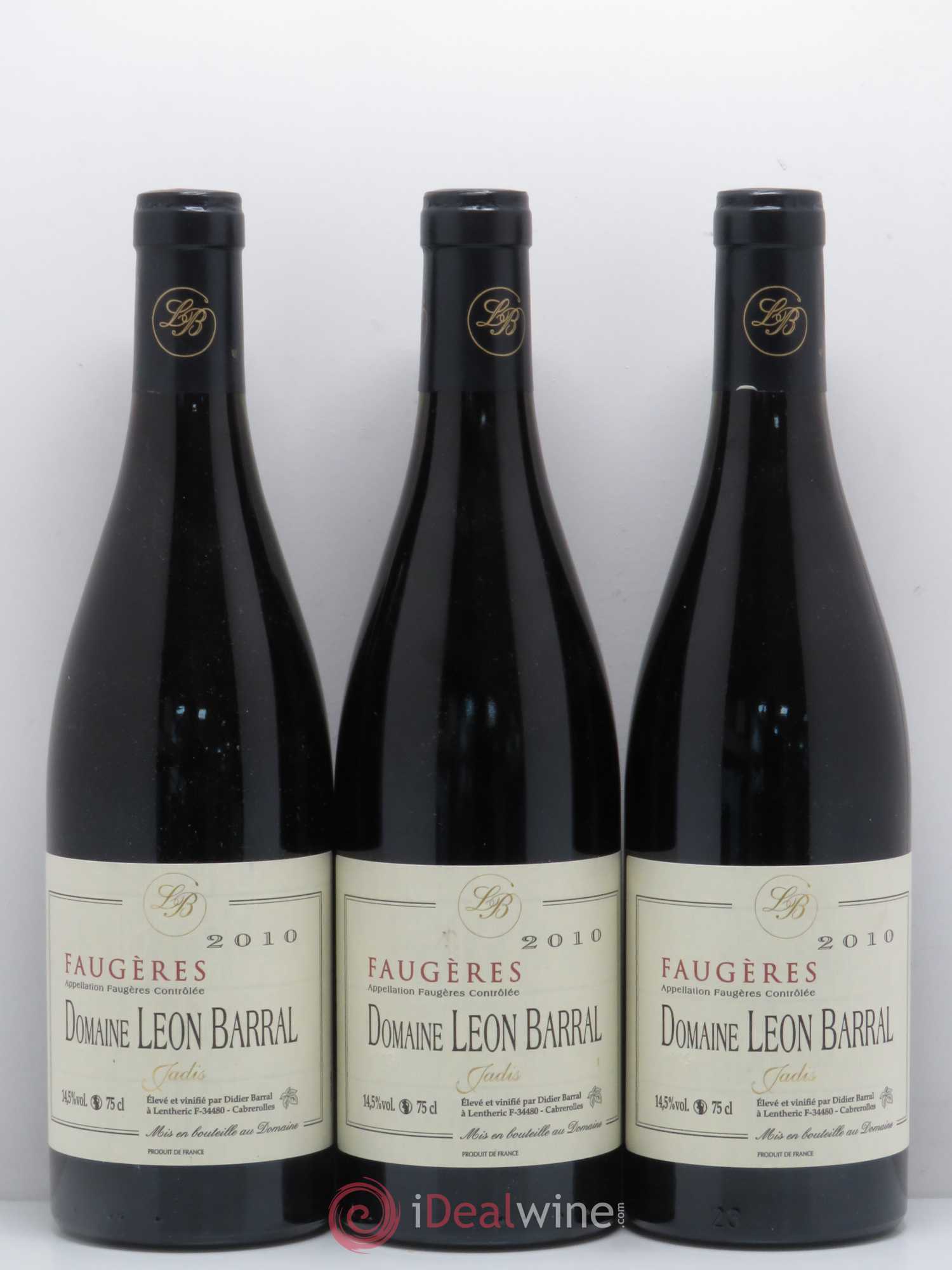Faugères Jadis Domaine Léon Barral 2010 - Lot de 3 bouteilles - 0